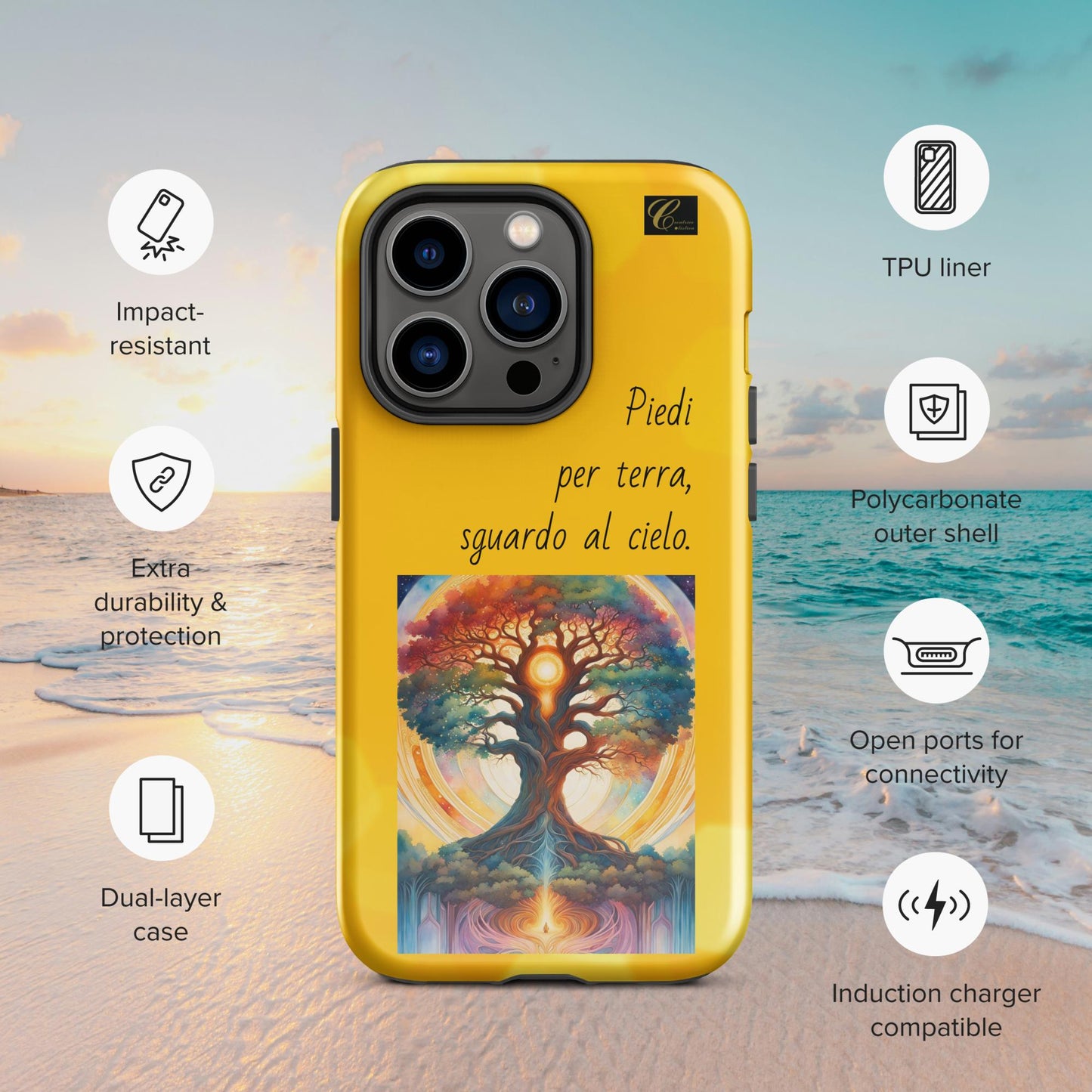 Cover iPhone rigida gialla