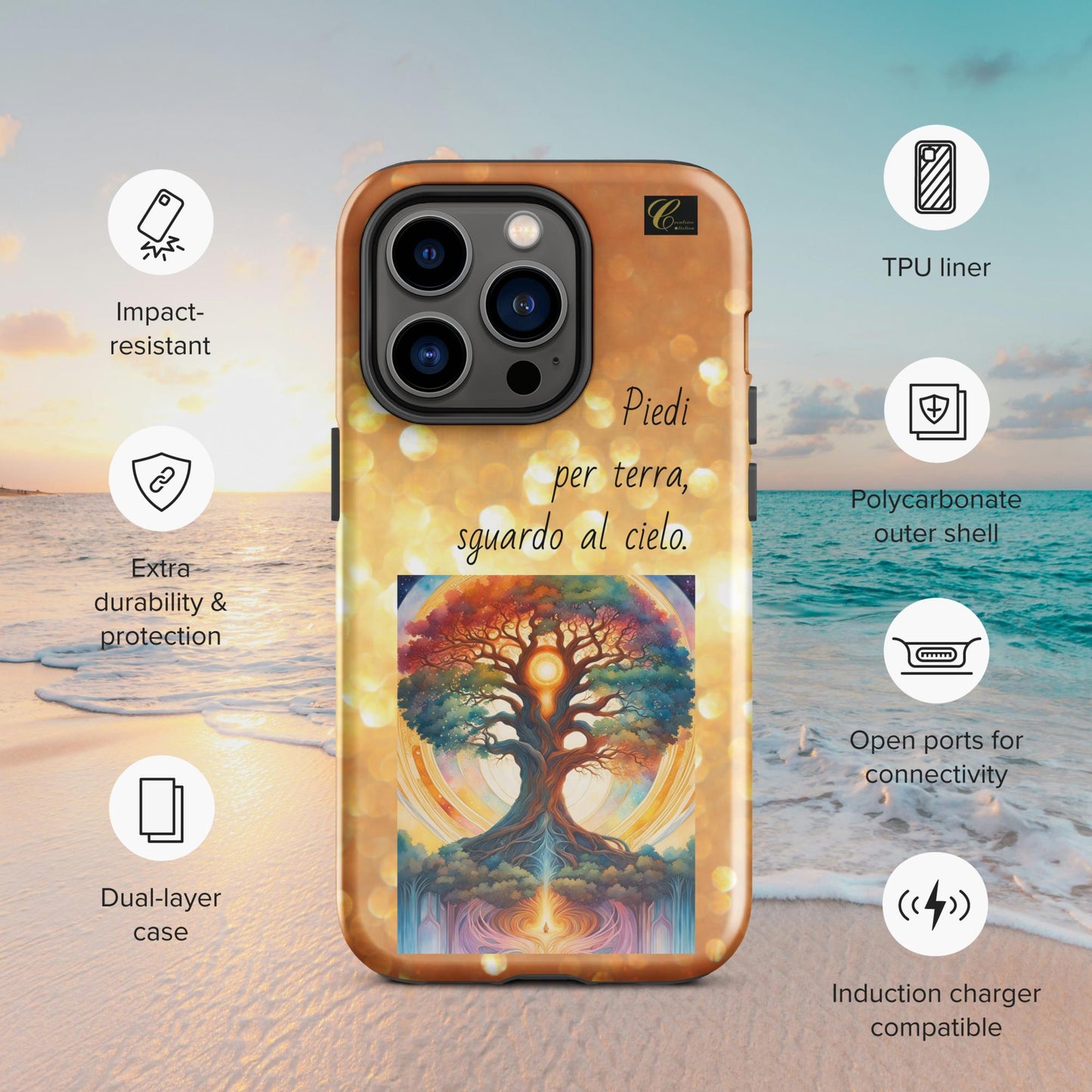 Cover iPhone rigida oro