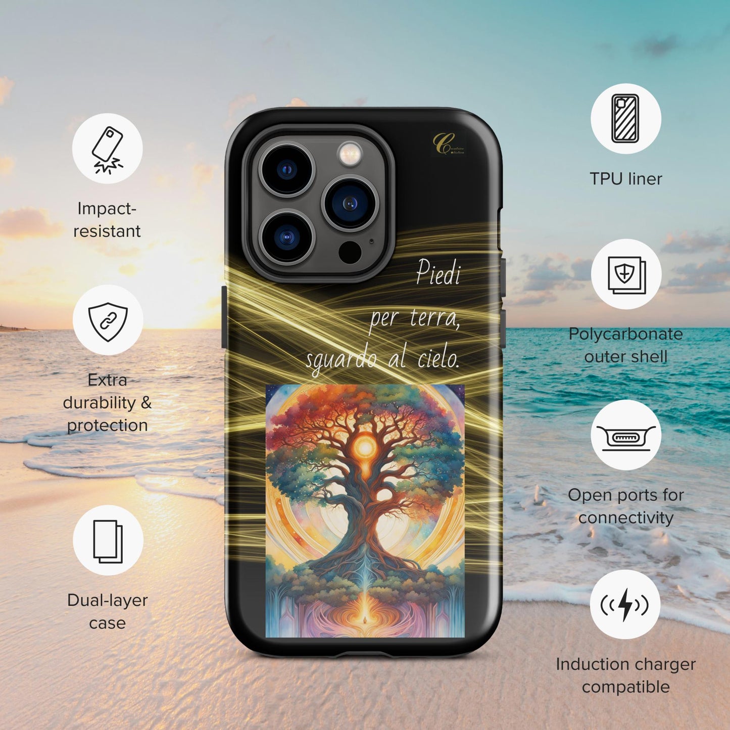 Cover iPhone rigida oro nero