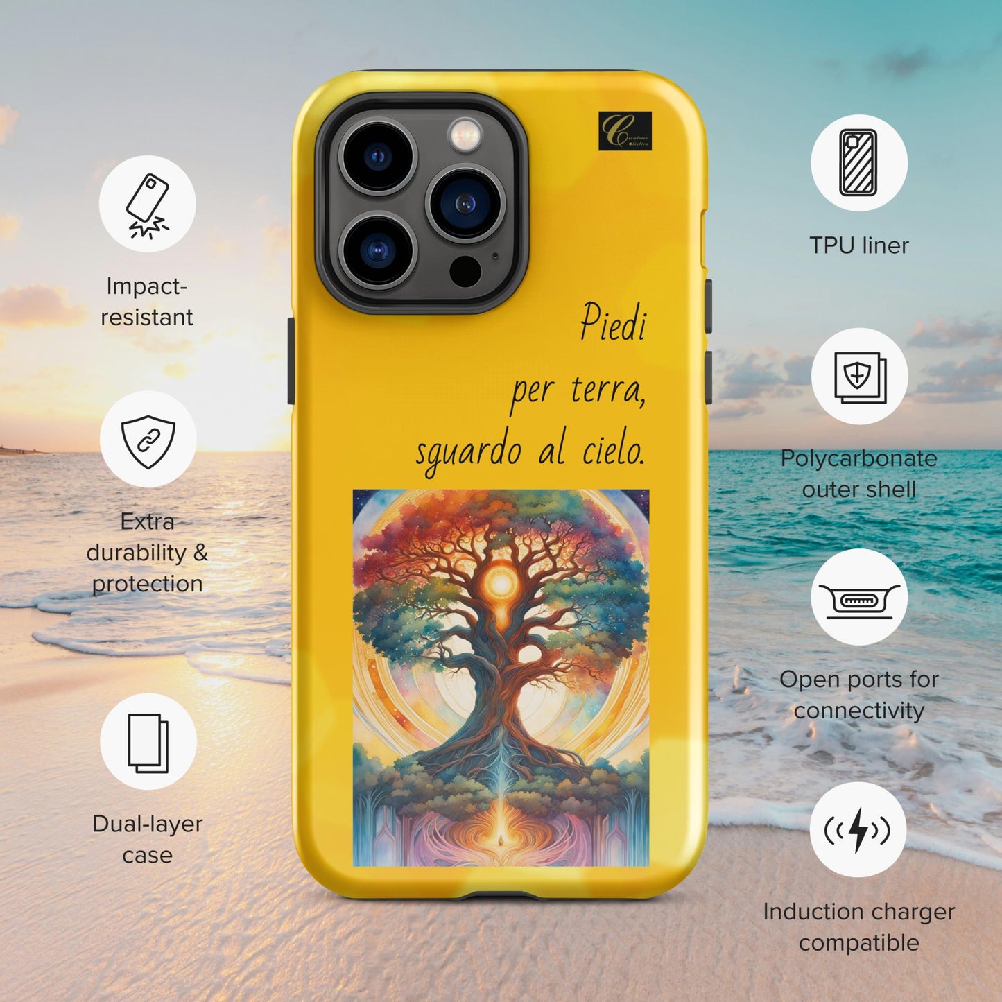 Cover iPhone rigida gialla