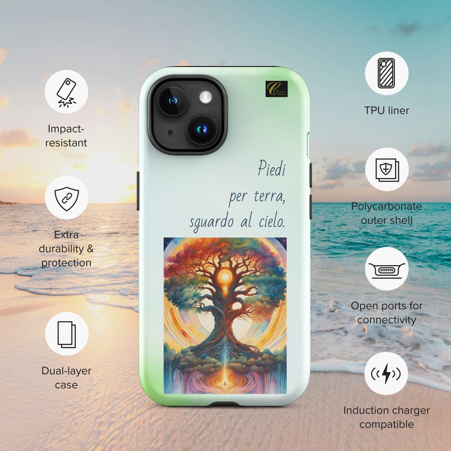 Cover iPhone rigida verde