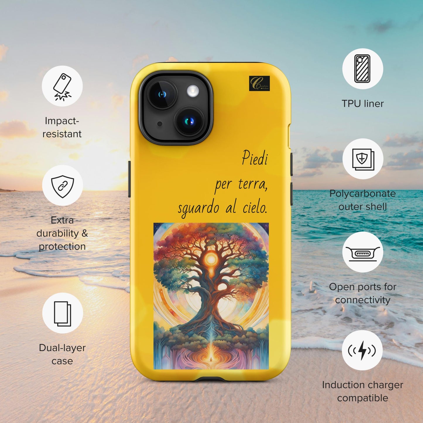 Cover iPhone rigida gialla