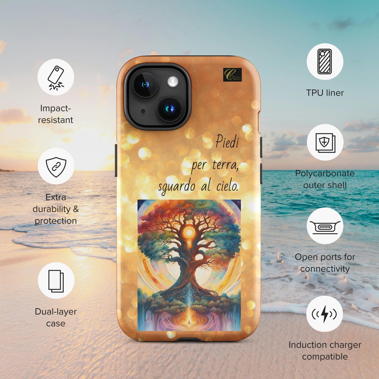 Cover iPhone rigida oro