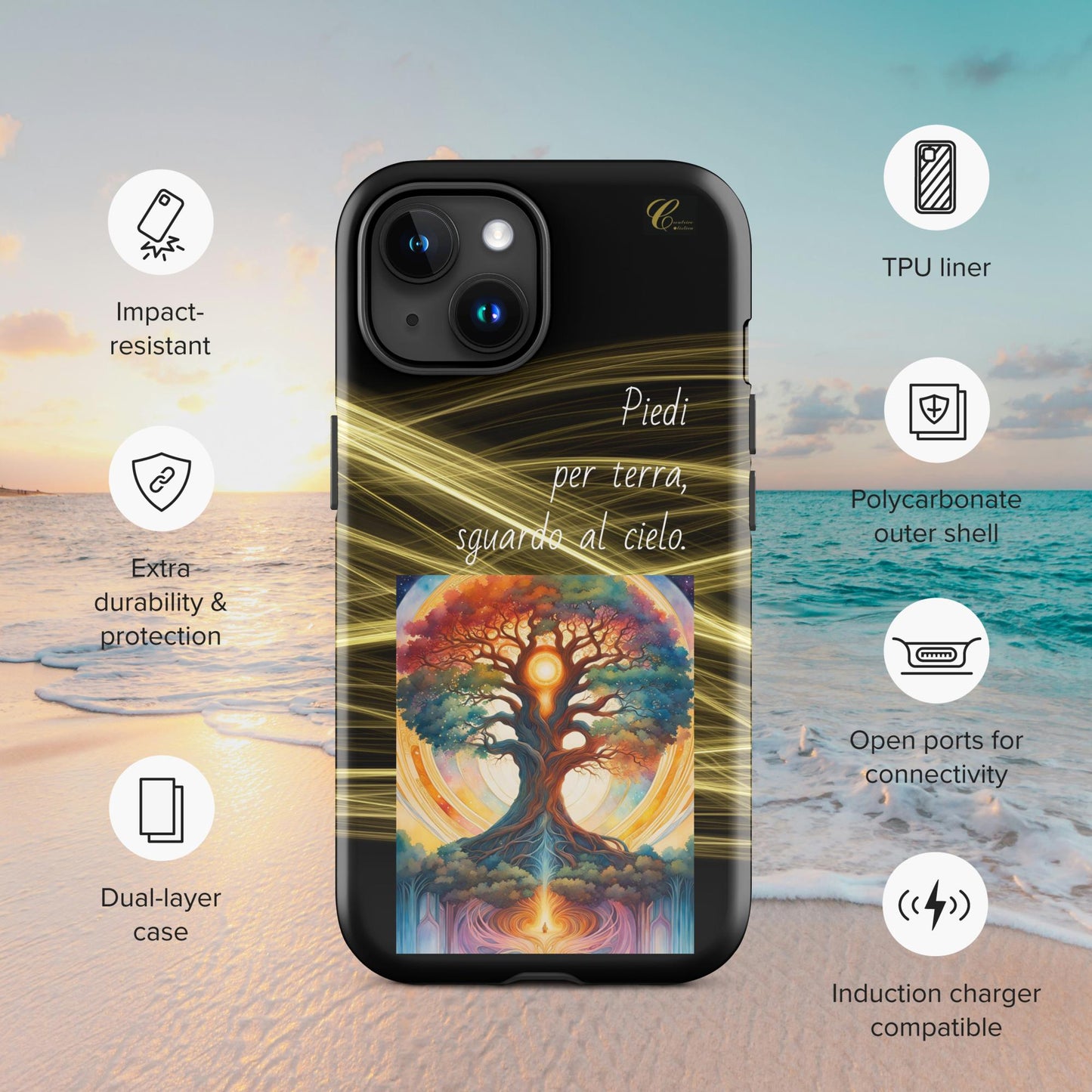 Cover iPhone rigida oro nero