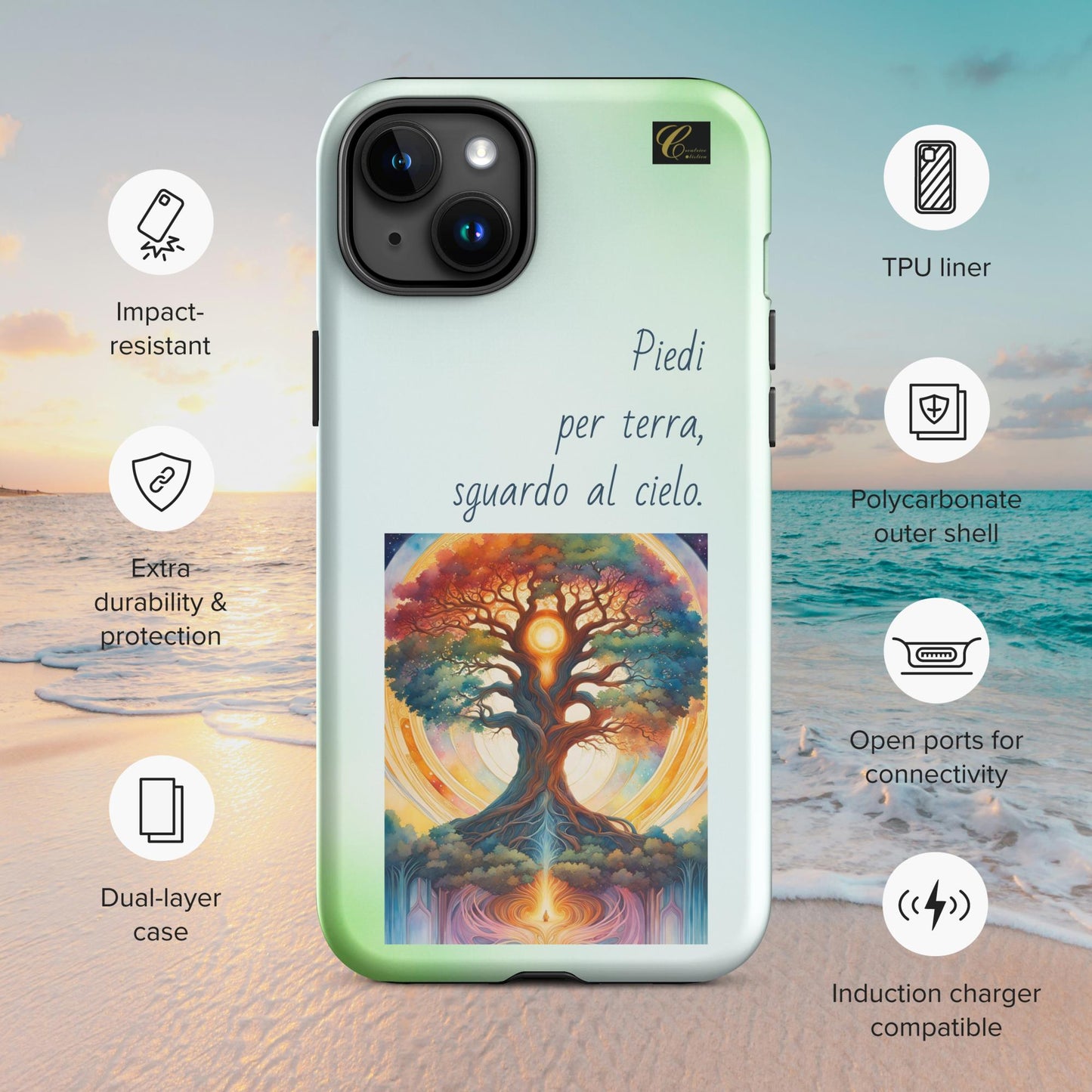 Cover iPhone rigida verde