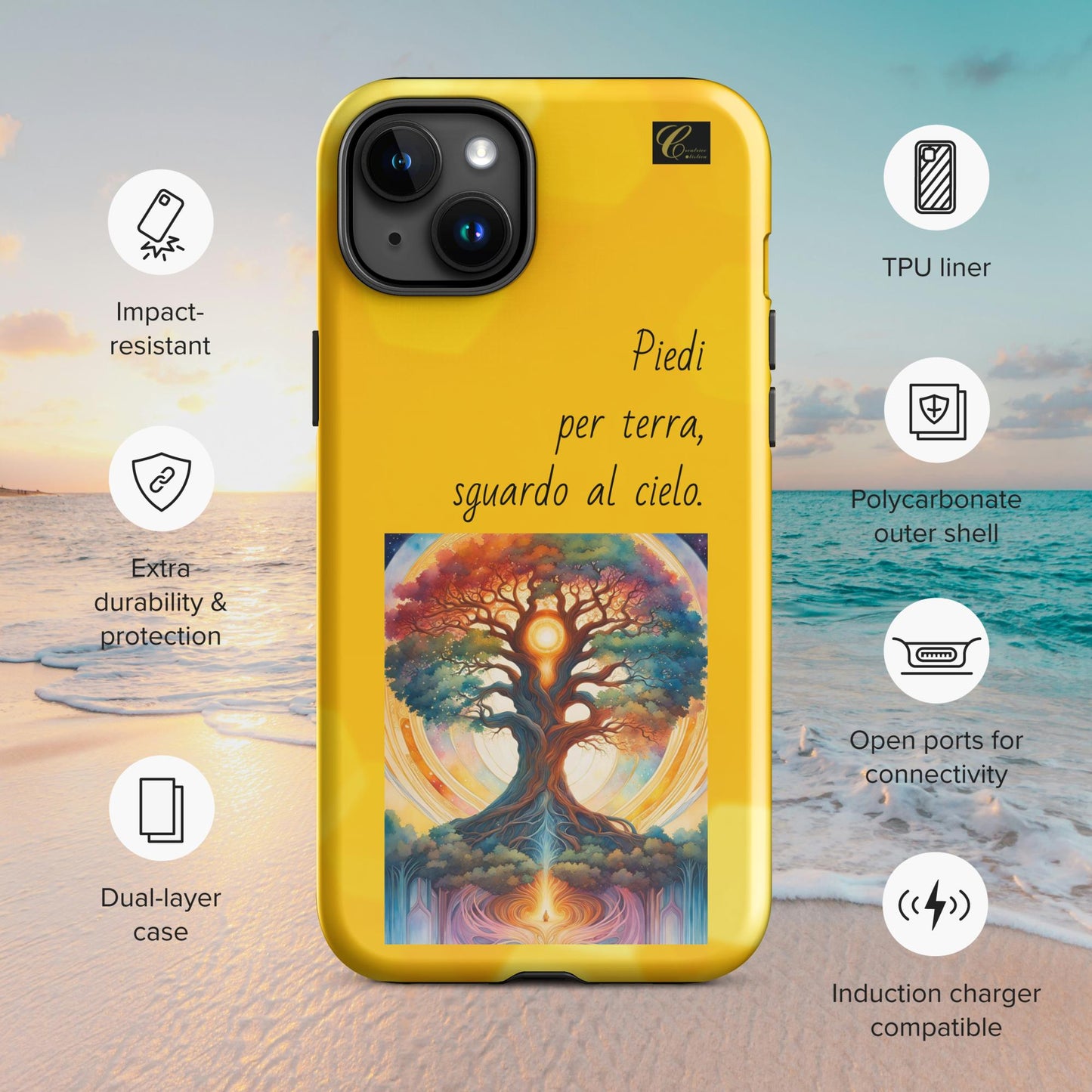 Cover iPhone rigida gialla