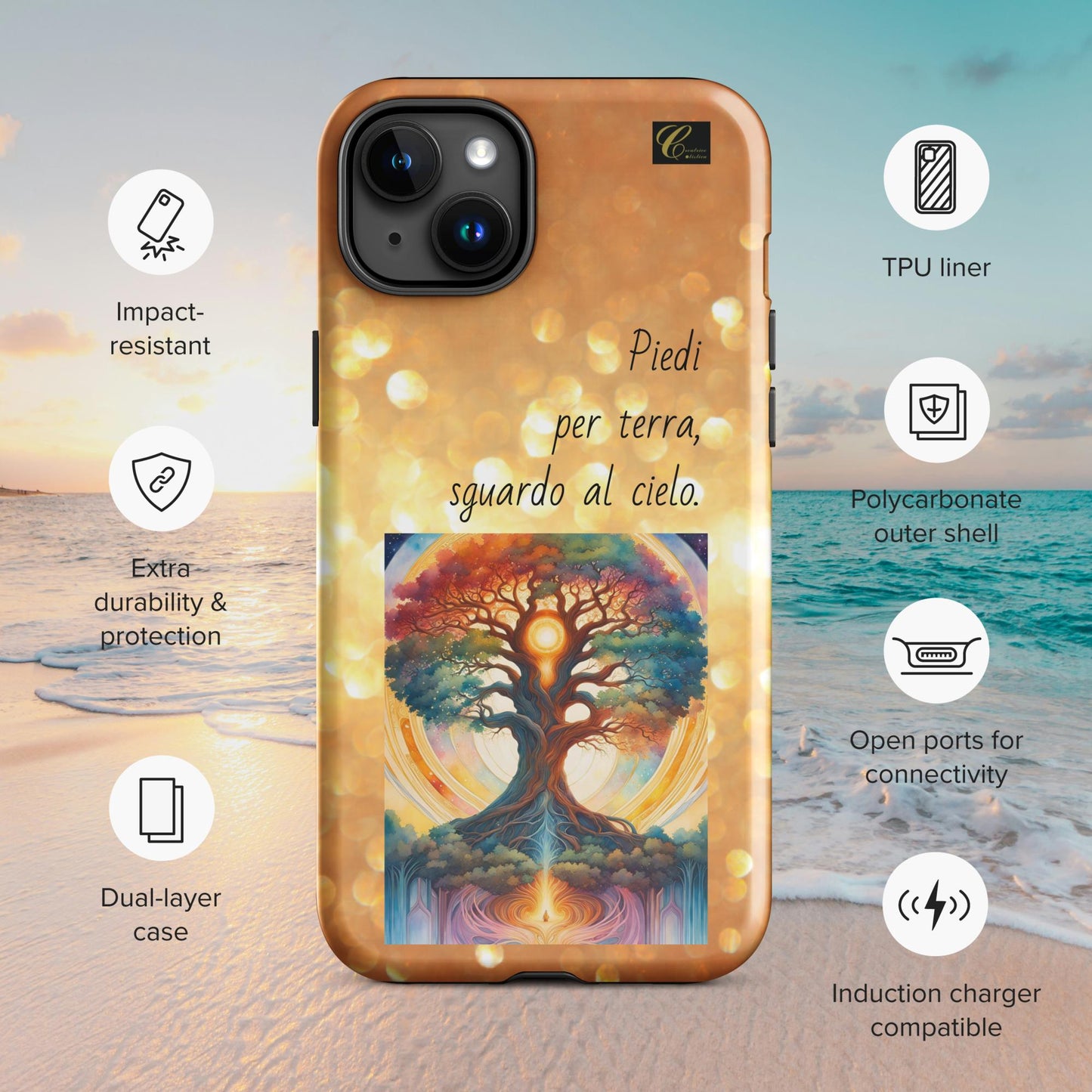 Cover iPhone rigida oro