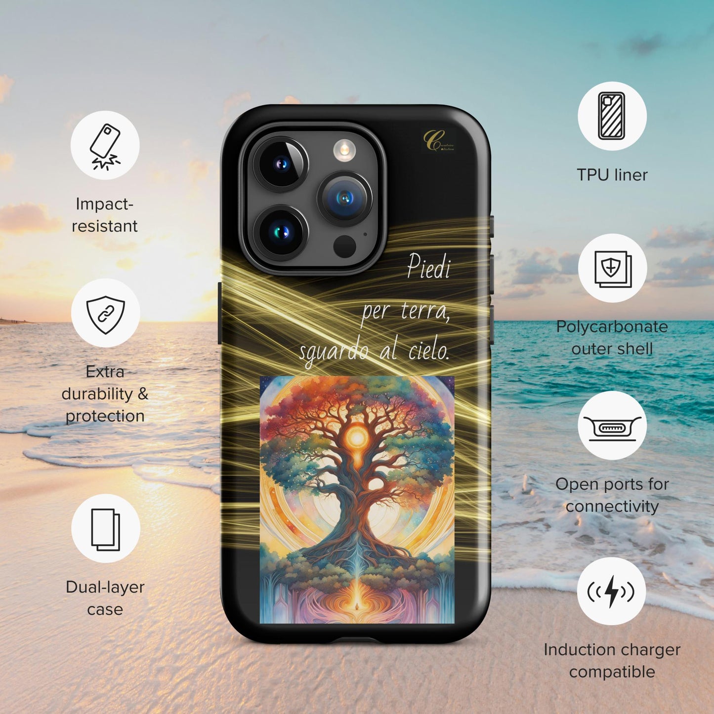 Cover iPhone rigida oro nero