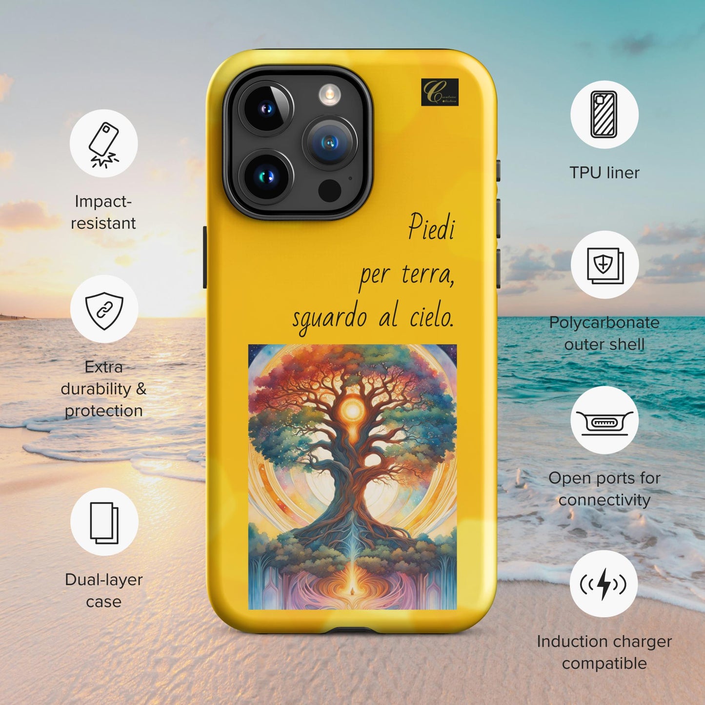 Cover iPhone rigida gialla