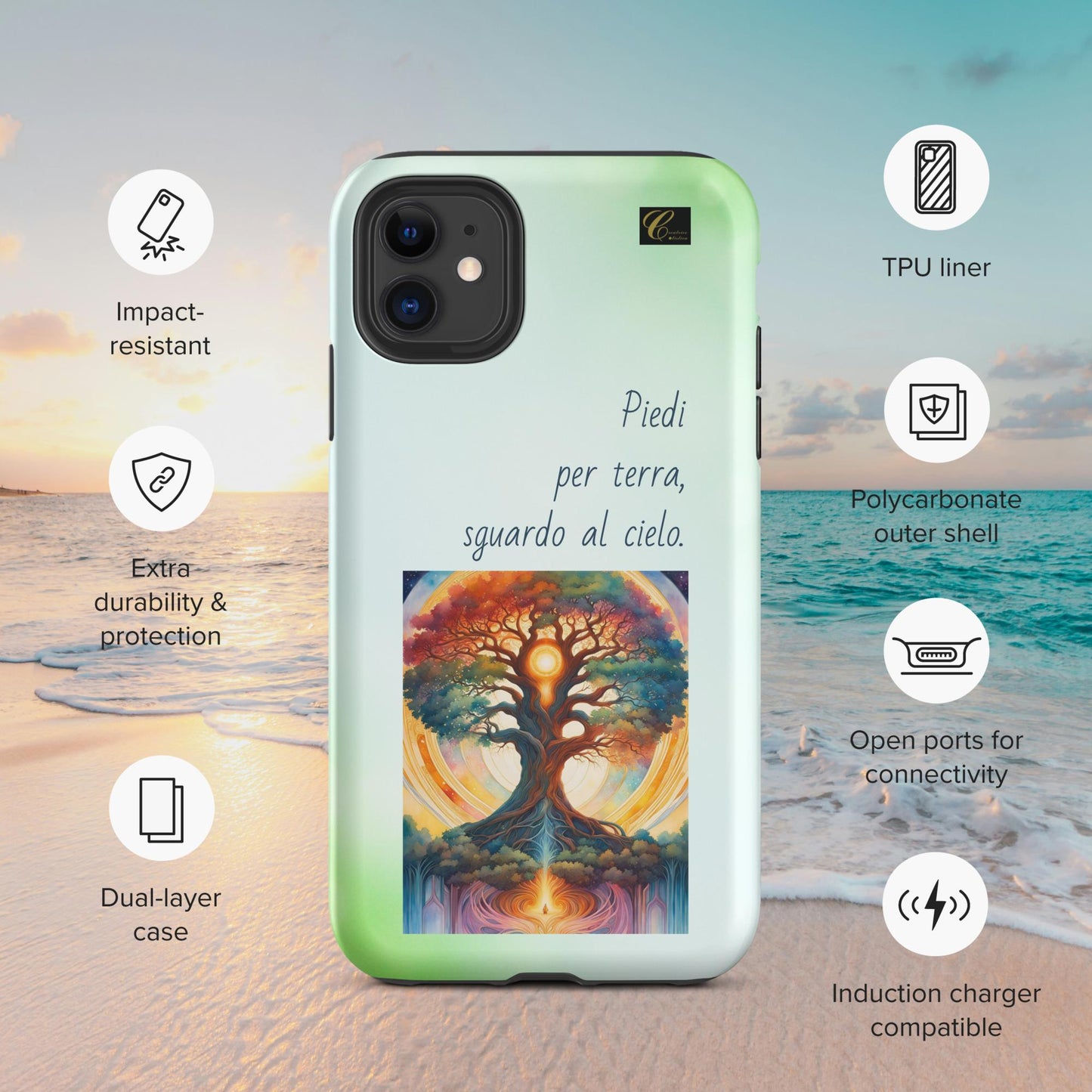 Cover iPhone rigida verde