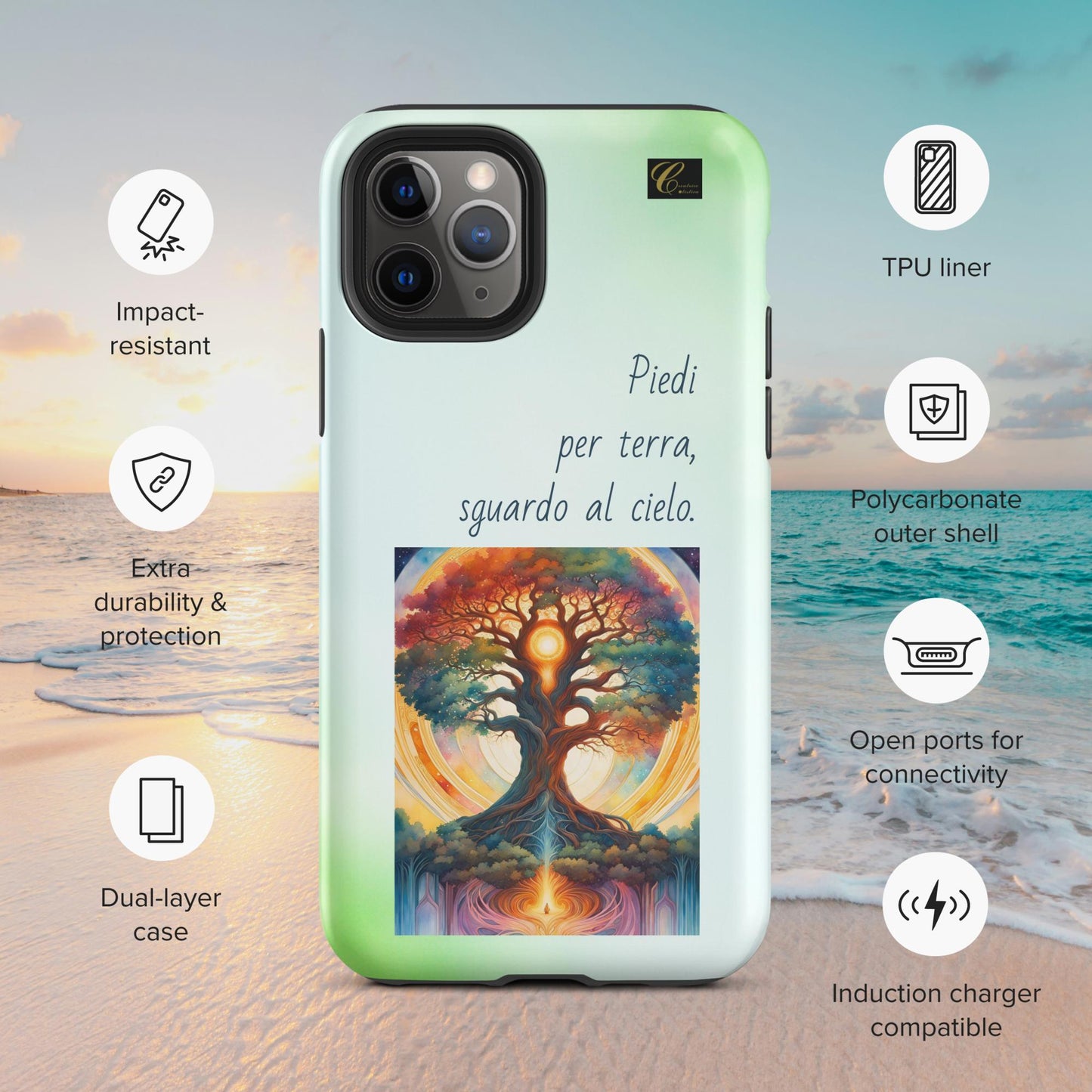 Cover iPhone rigida verde