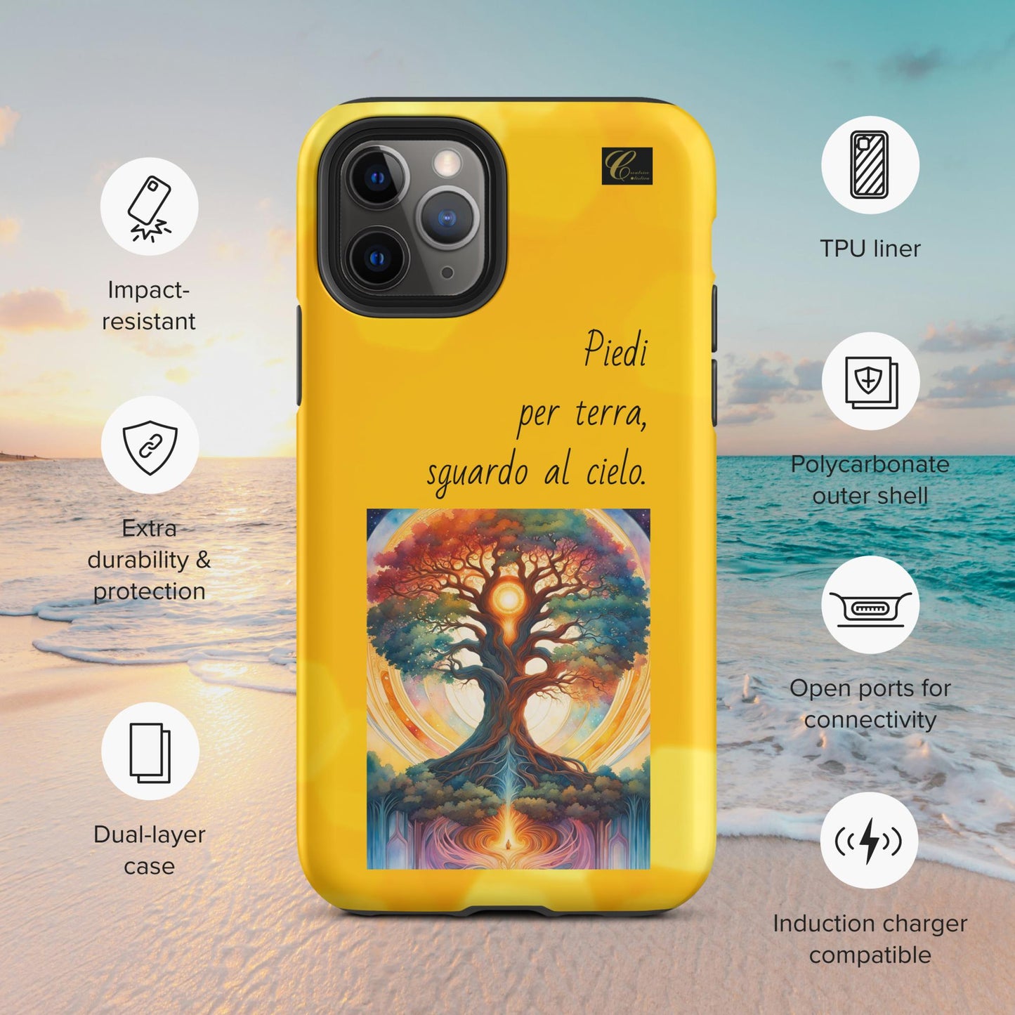 Cover iPhone rigida gialla