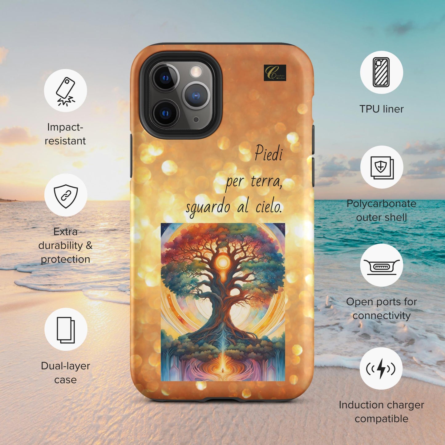 Cover iPhone rigida oro