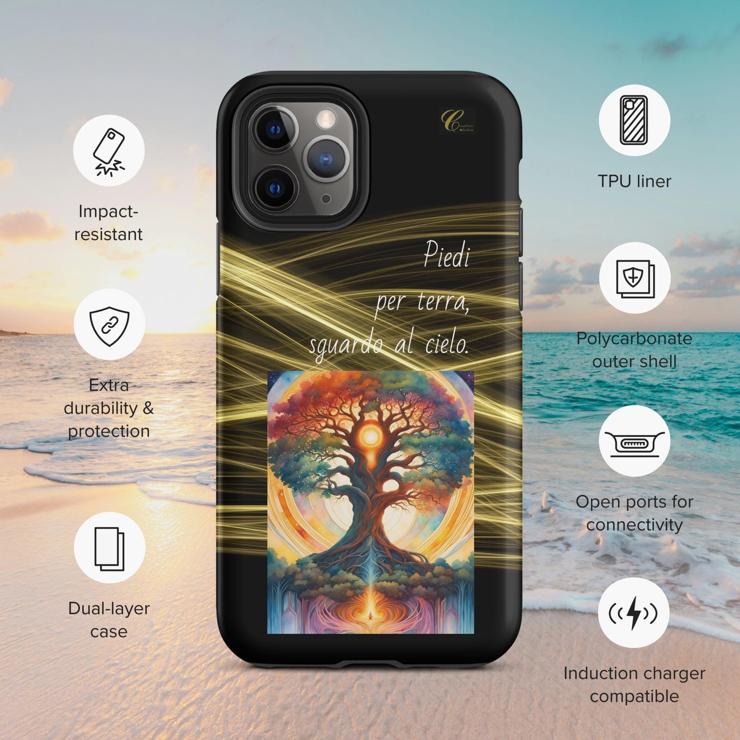 Cover iPhone rigida oro nero