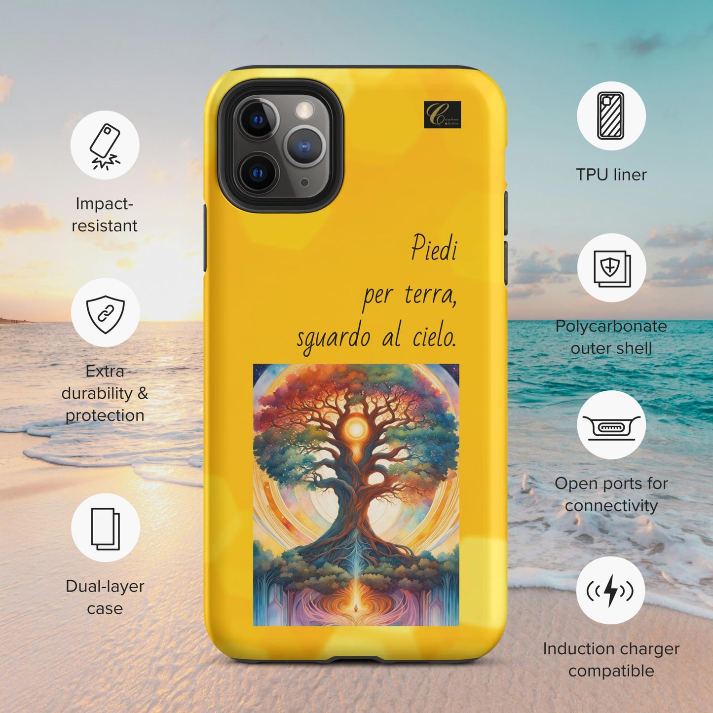 Cover iPhone rigida gialla