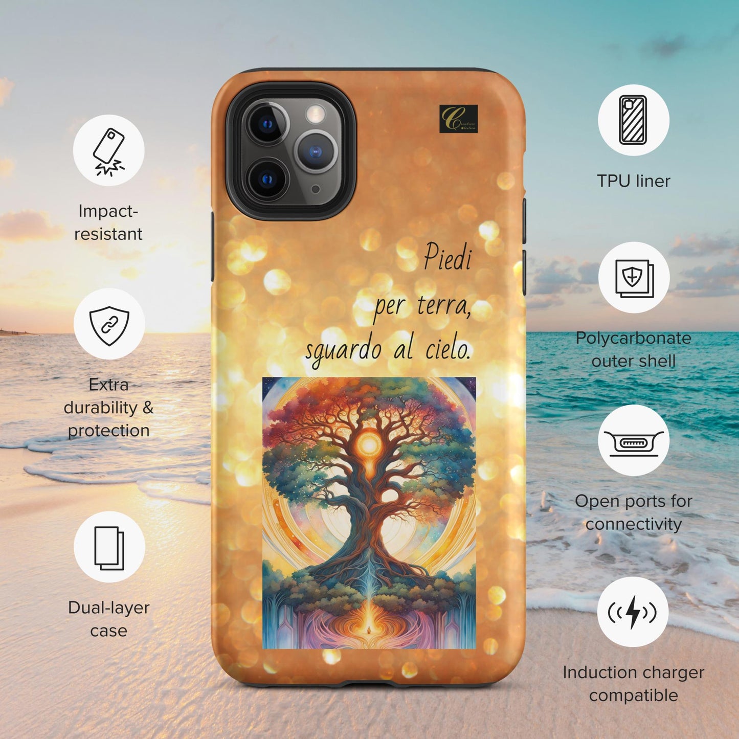 Cover iPhone rigida oro