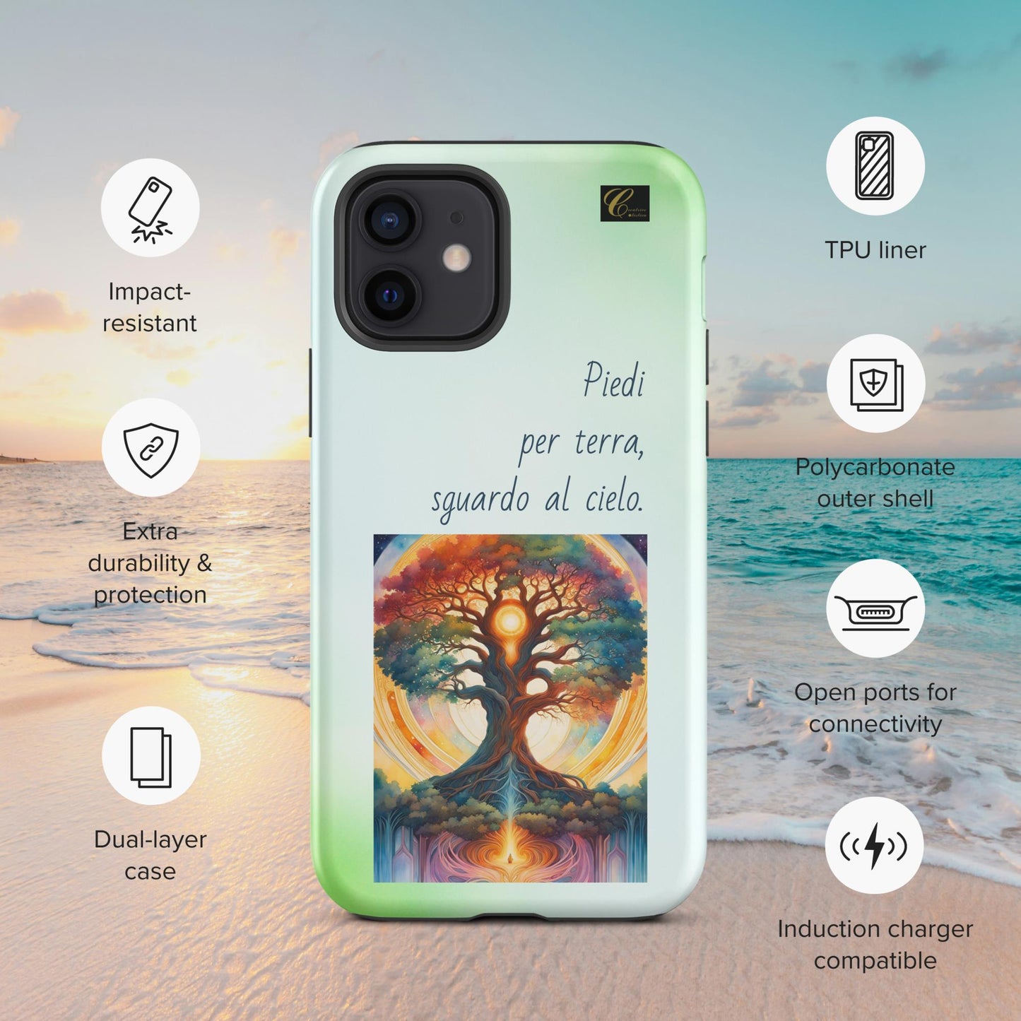 Cover iPhone rigida verde