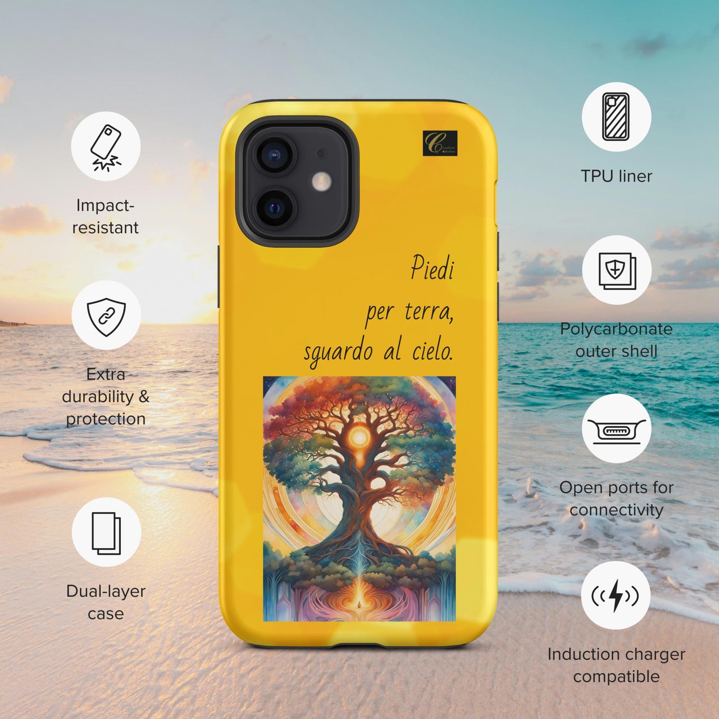 Cover iPhone rigida gialla