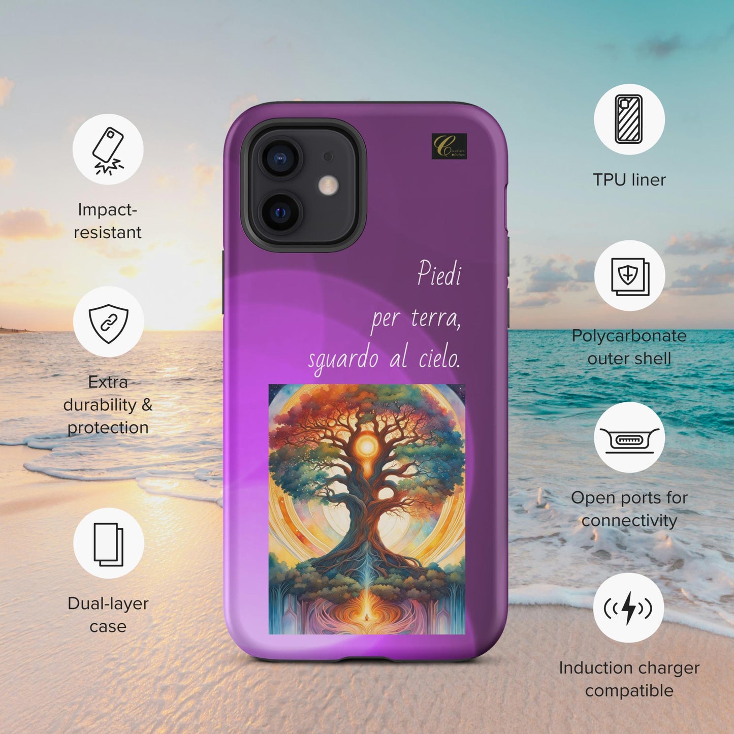 Cover iPhone rigida viola