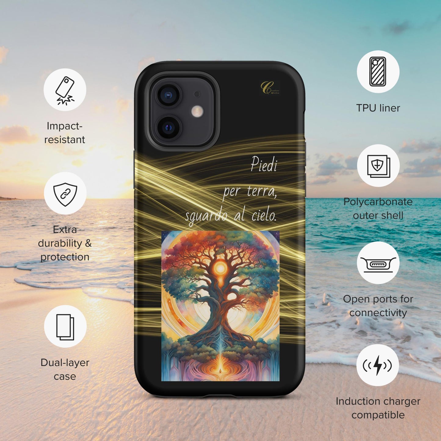 Cover iPhone rigida oro nero