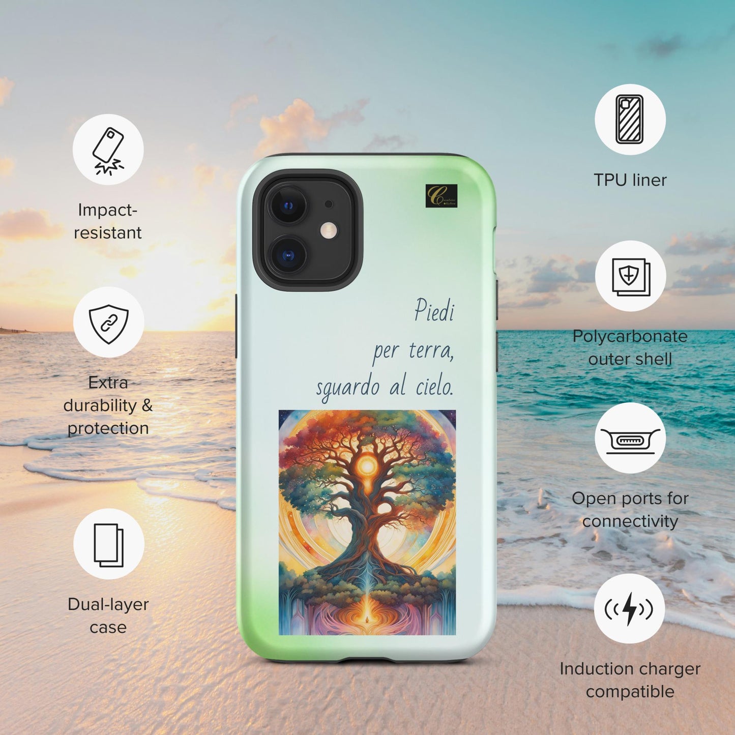 Cover iPhone rigida verde