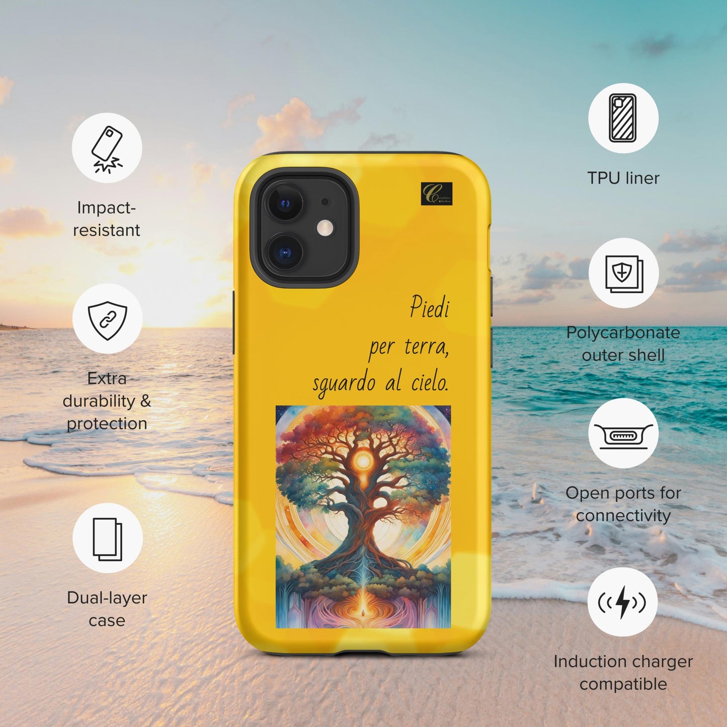 Cover iPhone rigida gialla