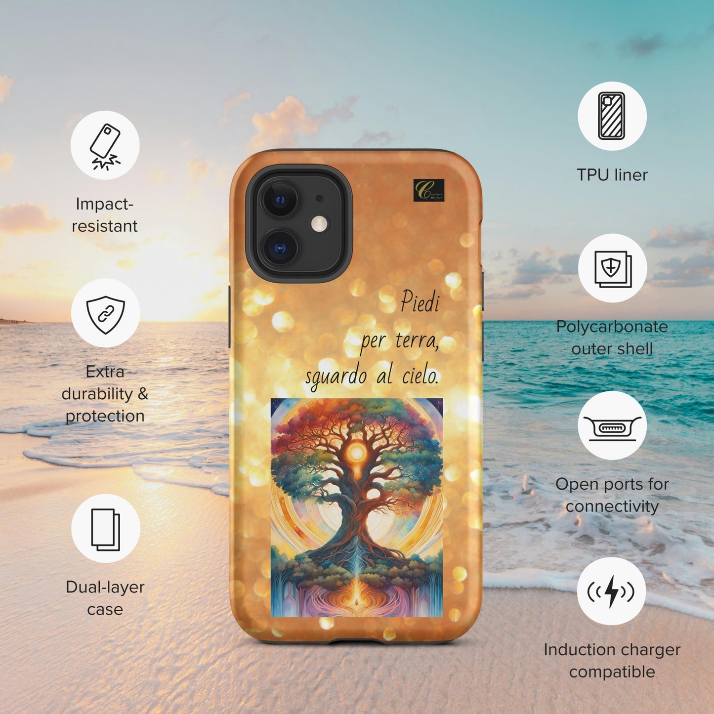 Cover iPhone rigida oro