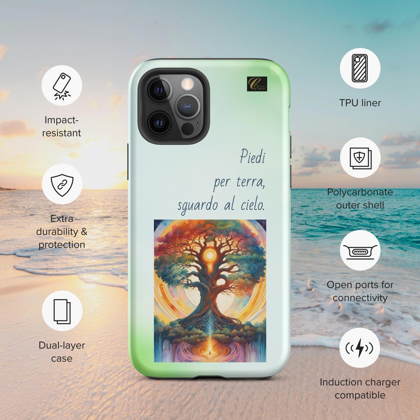 Cover iPhone rigida verde