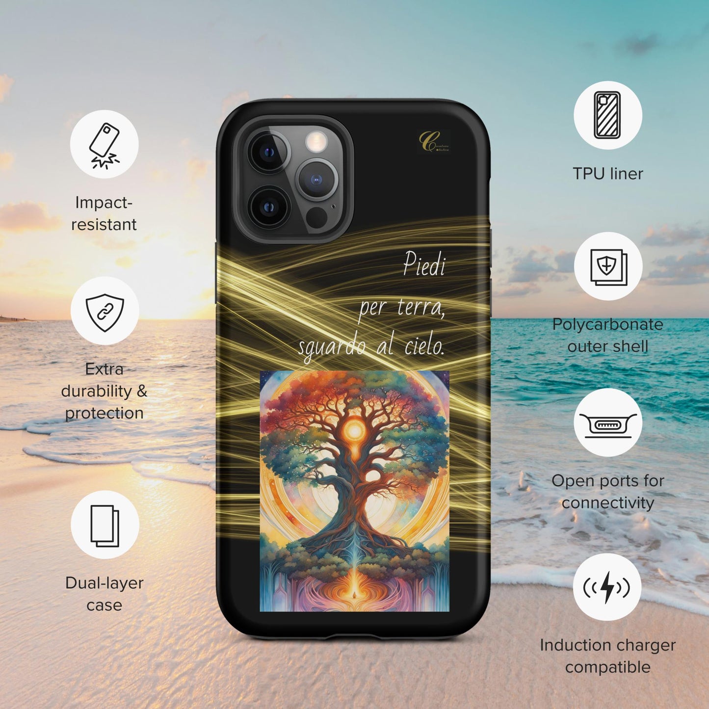 Cover iPhone rigida oro nero