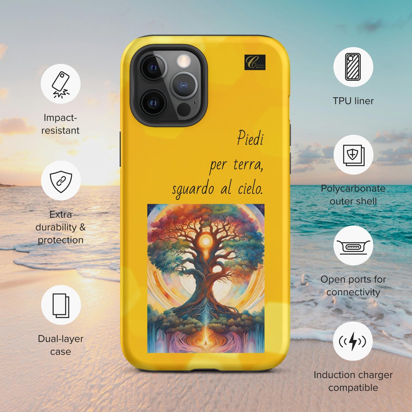 Cover iPhone rigida gialla