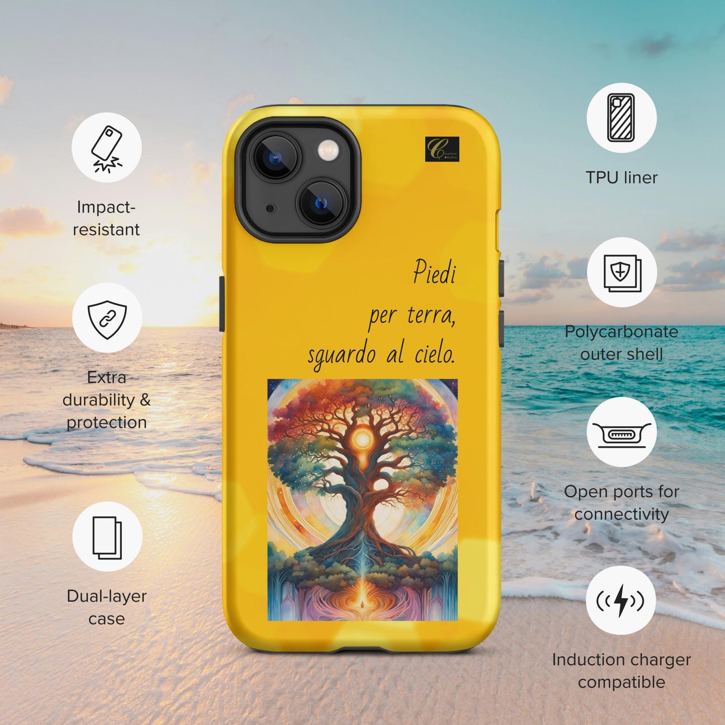Cover iPhone rigida gialla