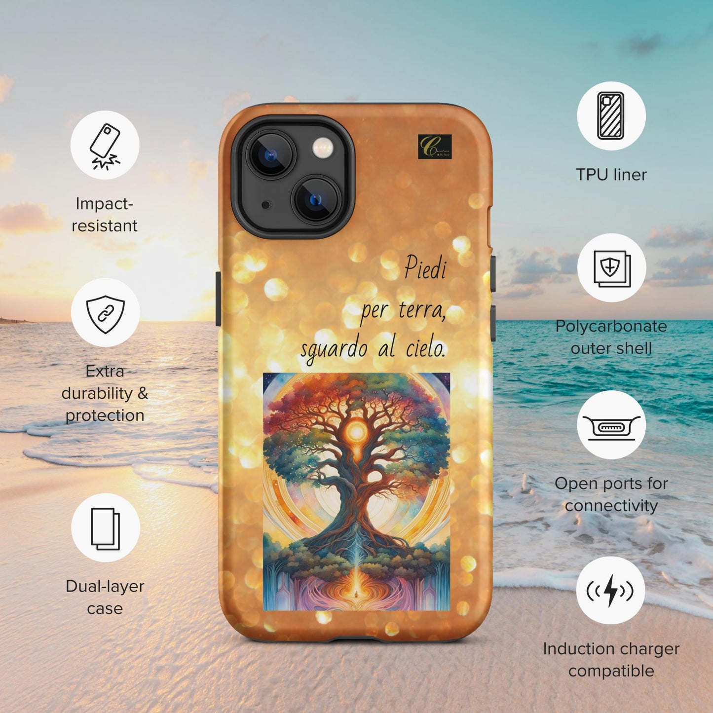 Cover iPhone rigida oro