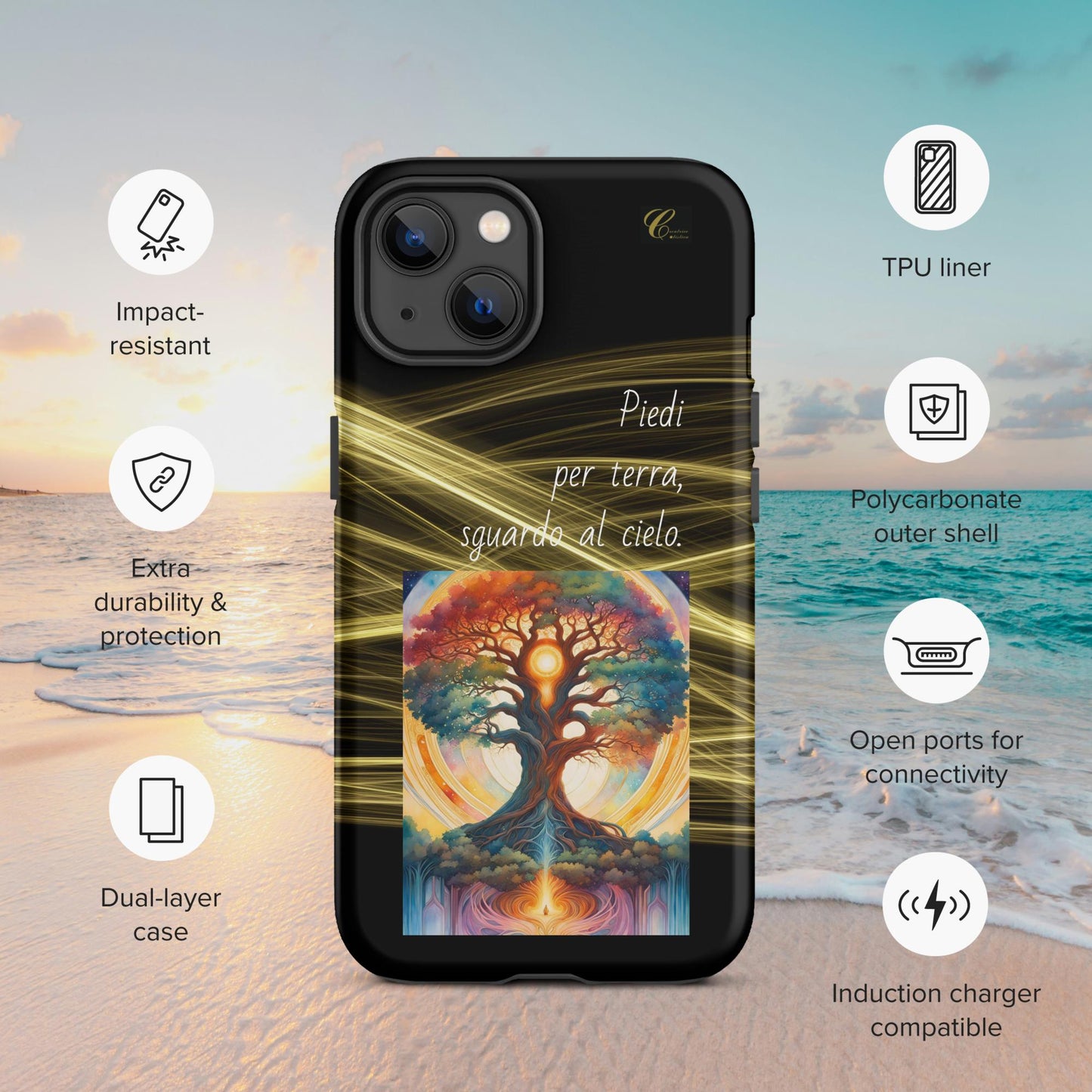 Cover iPhone rigida oro nero