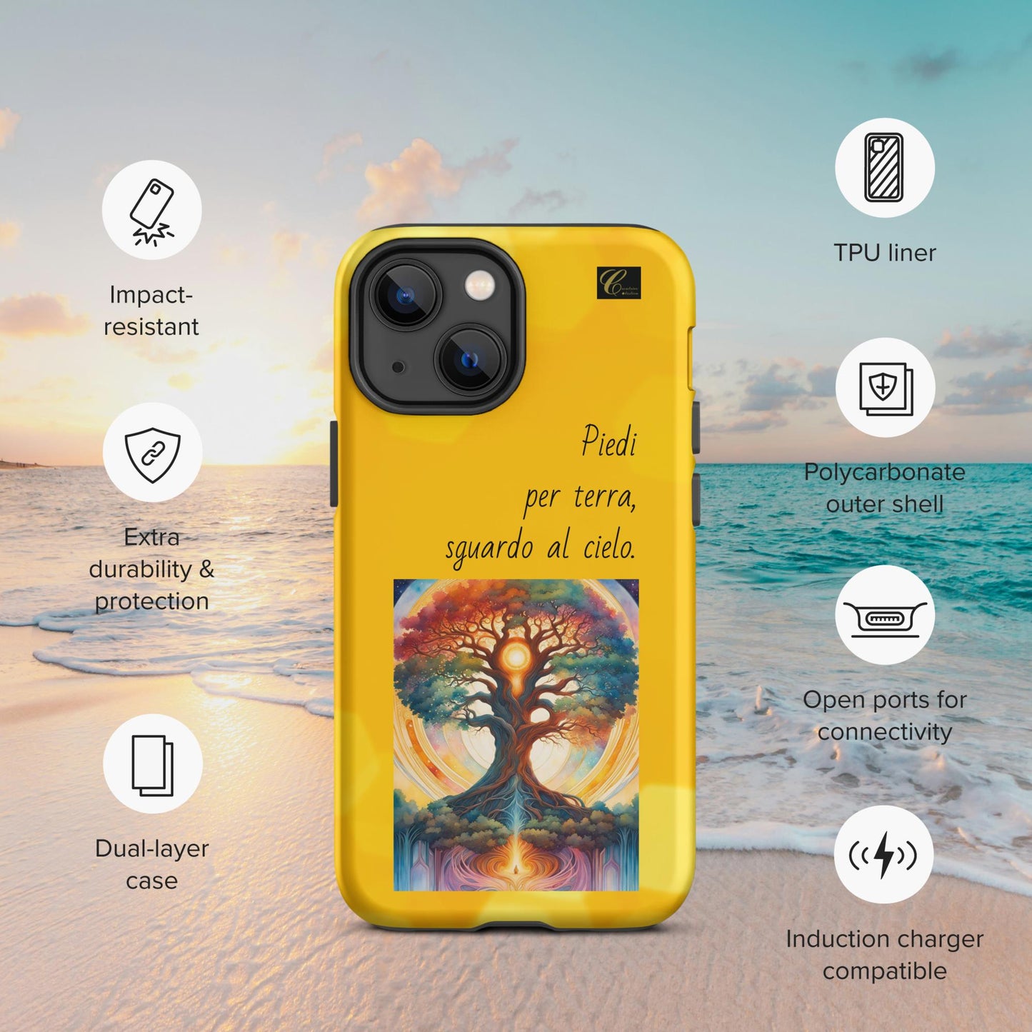 Cover iPhone rigida gialla