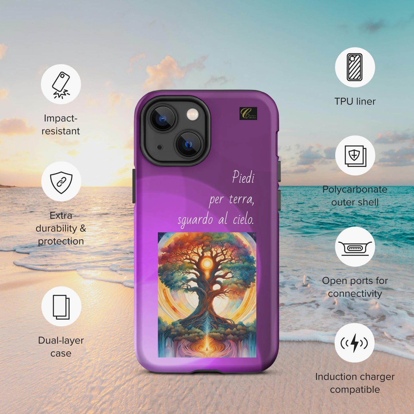 Cover iPhone rigida viola
