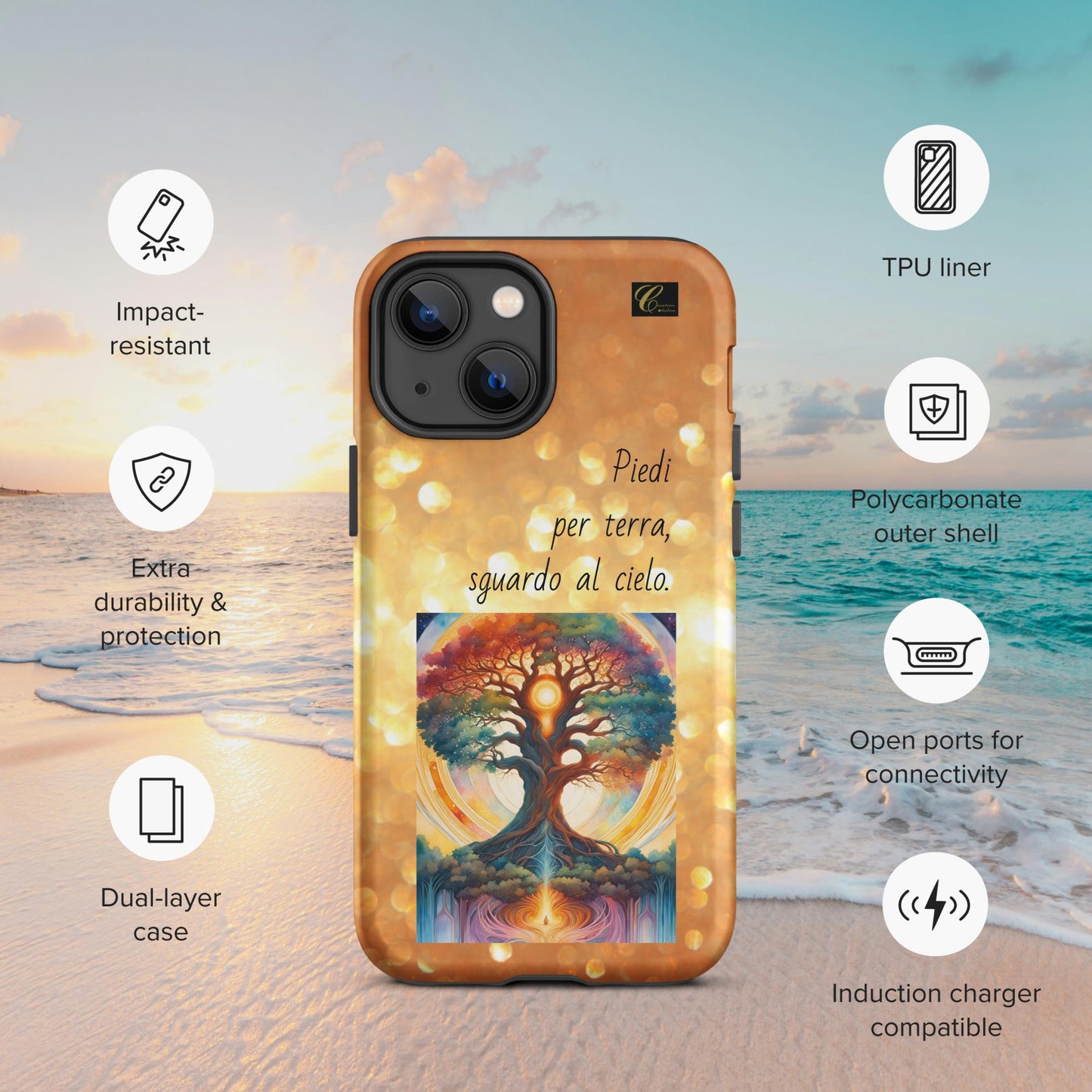 Cover iPhone rigida oro