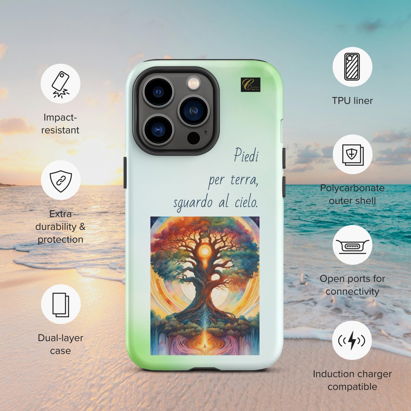 Cover iPhone rigida verde