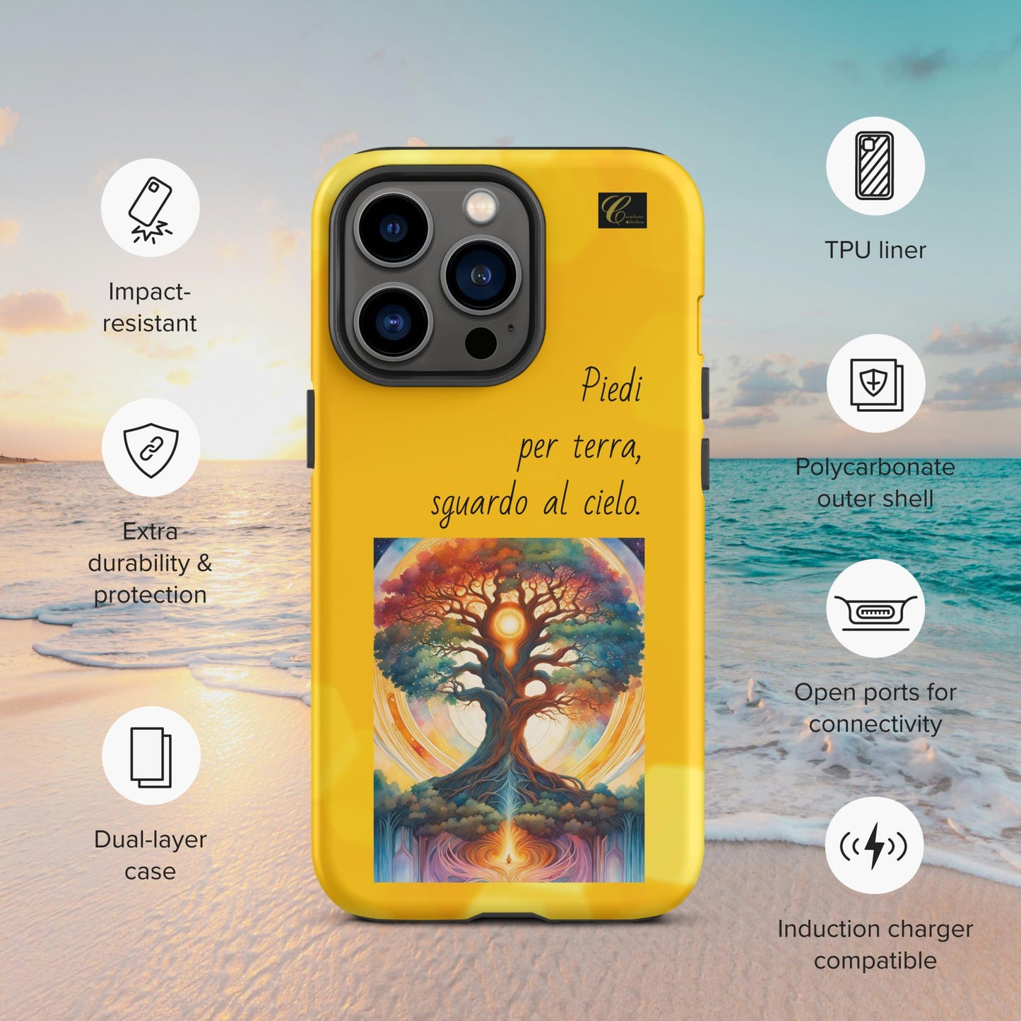 Cover iPhone rigida gialla