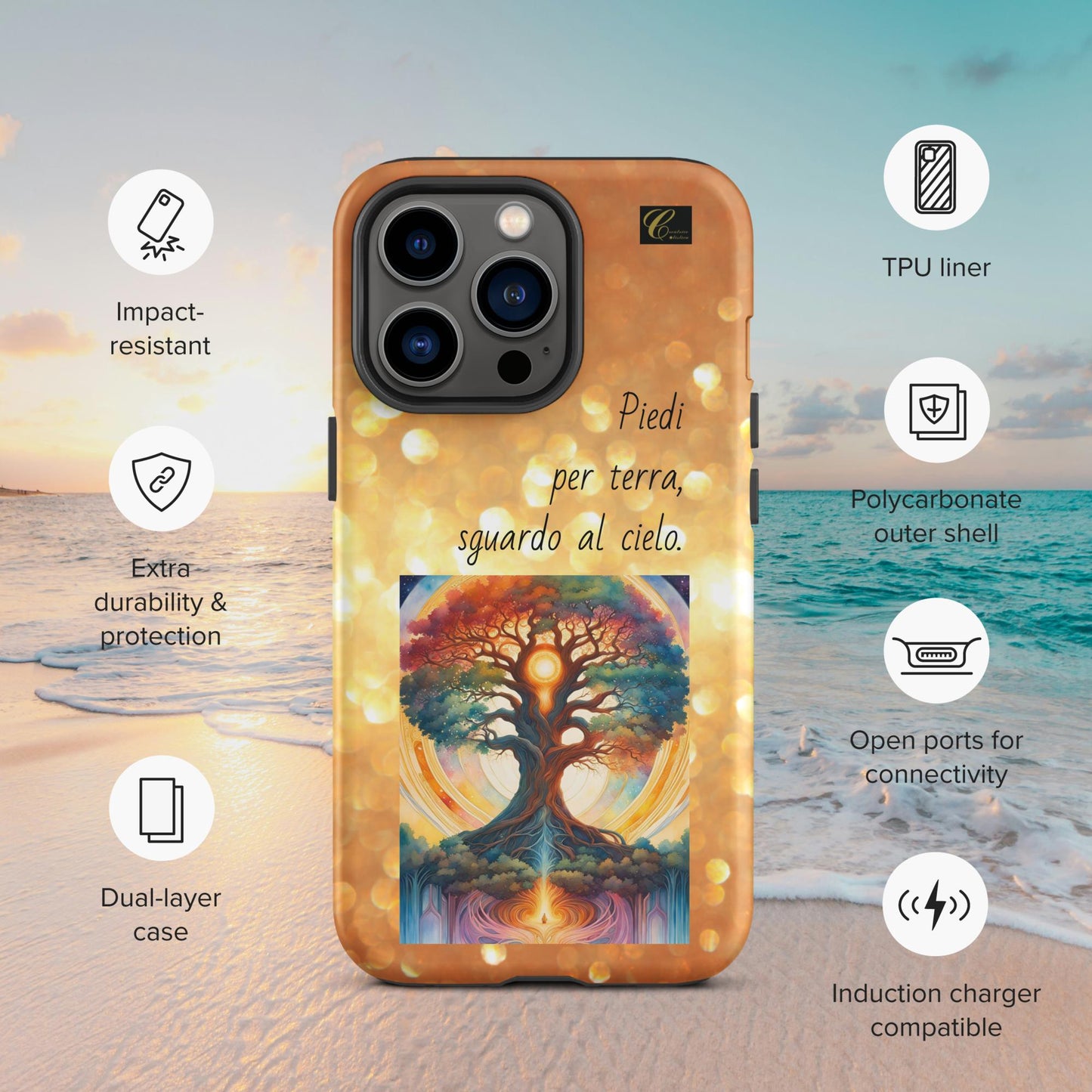 Cover iPhone rigida oro