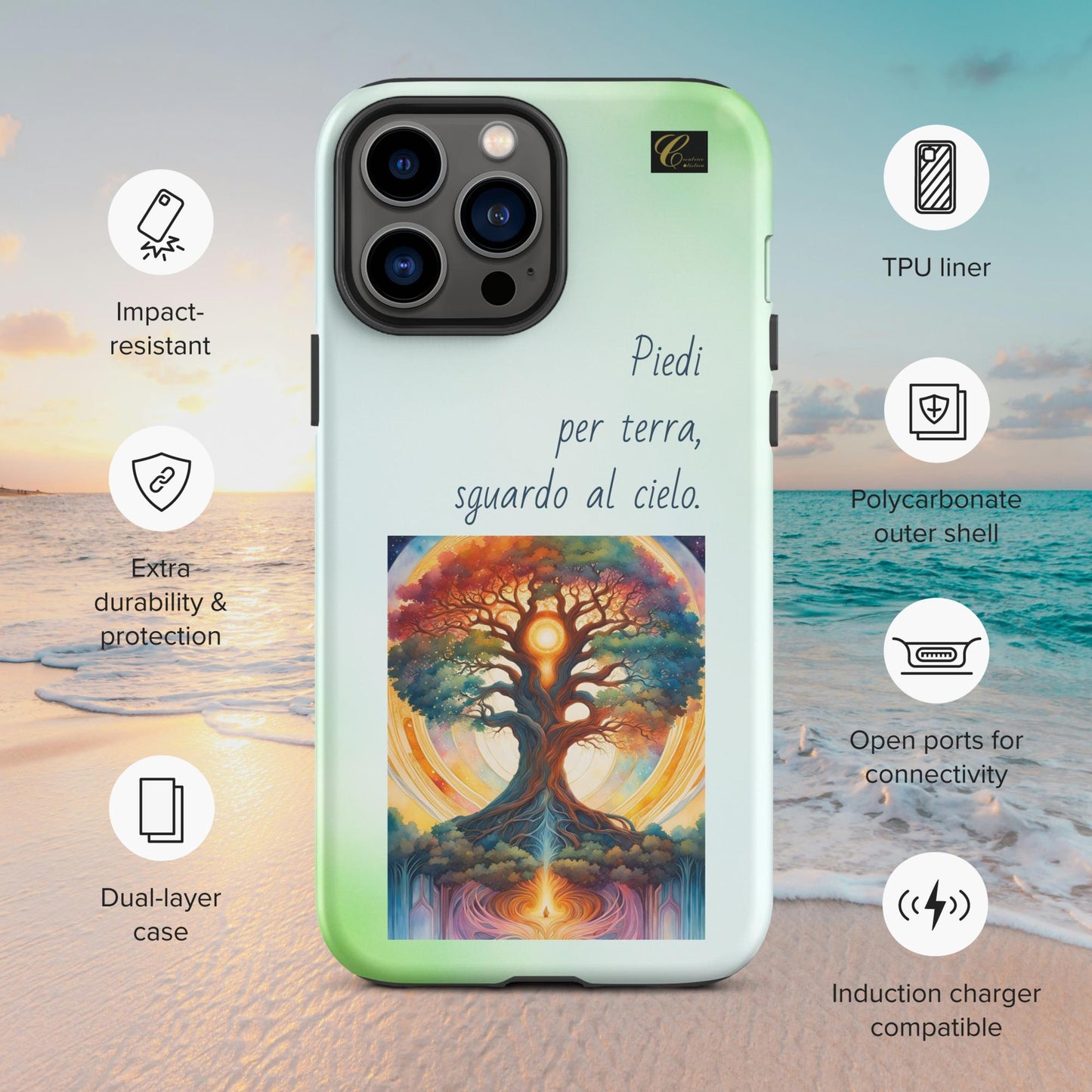 Cover iPhone rigida verde