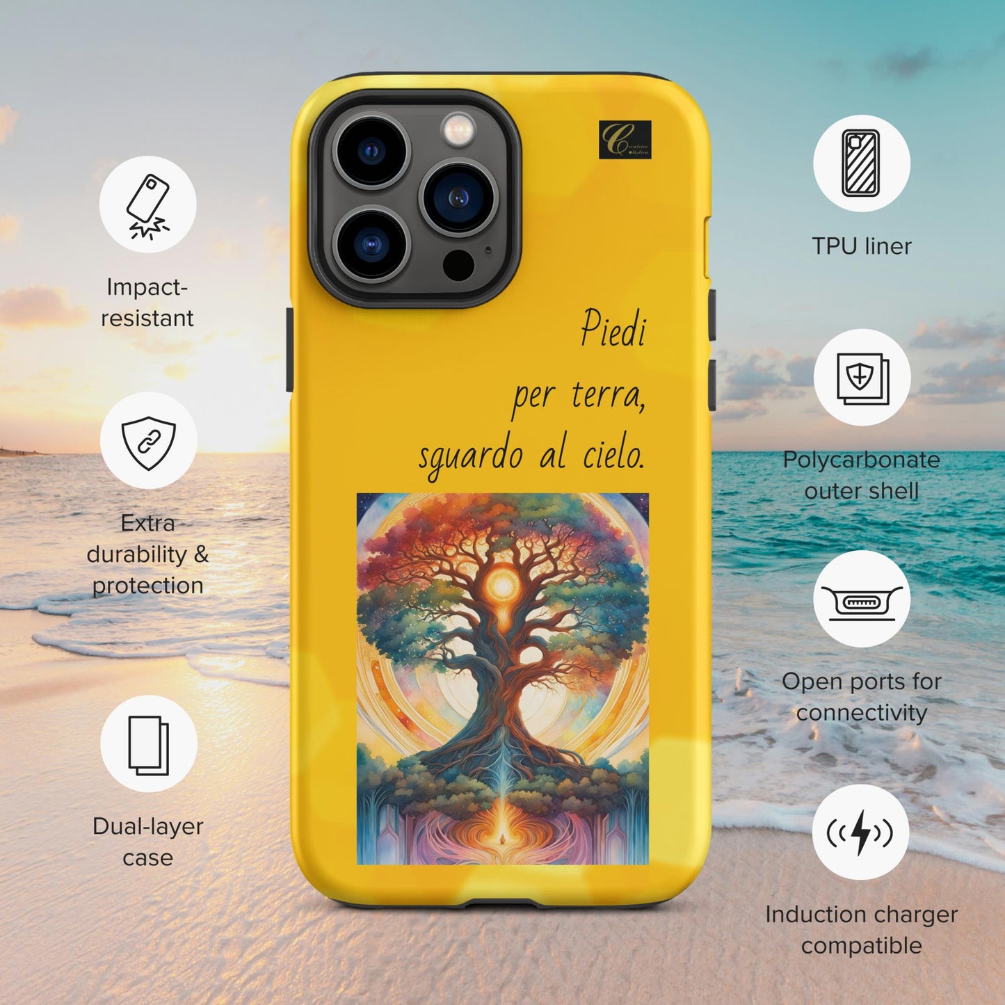 Cover iPhone rigida gialla