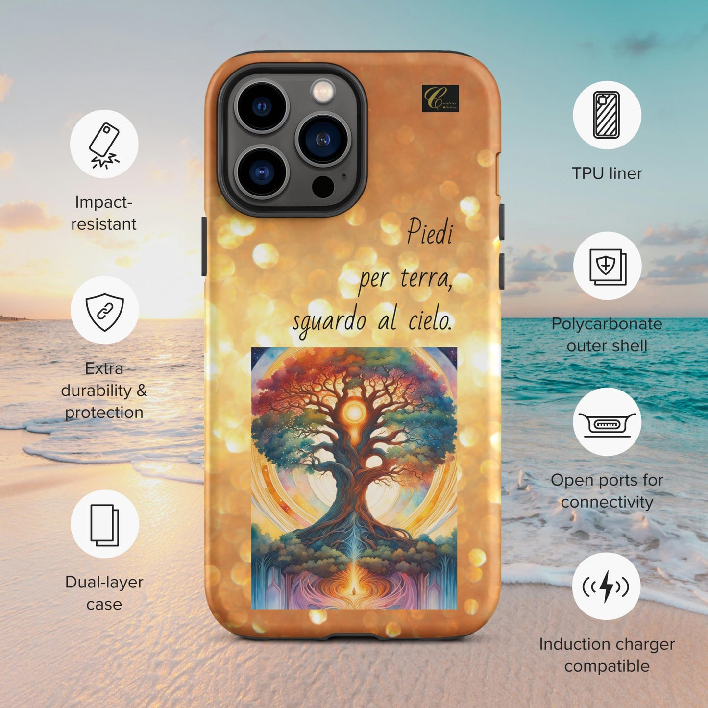 Cover iPhone rigida oro