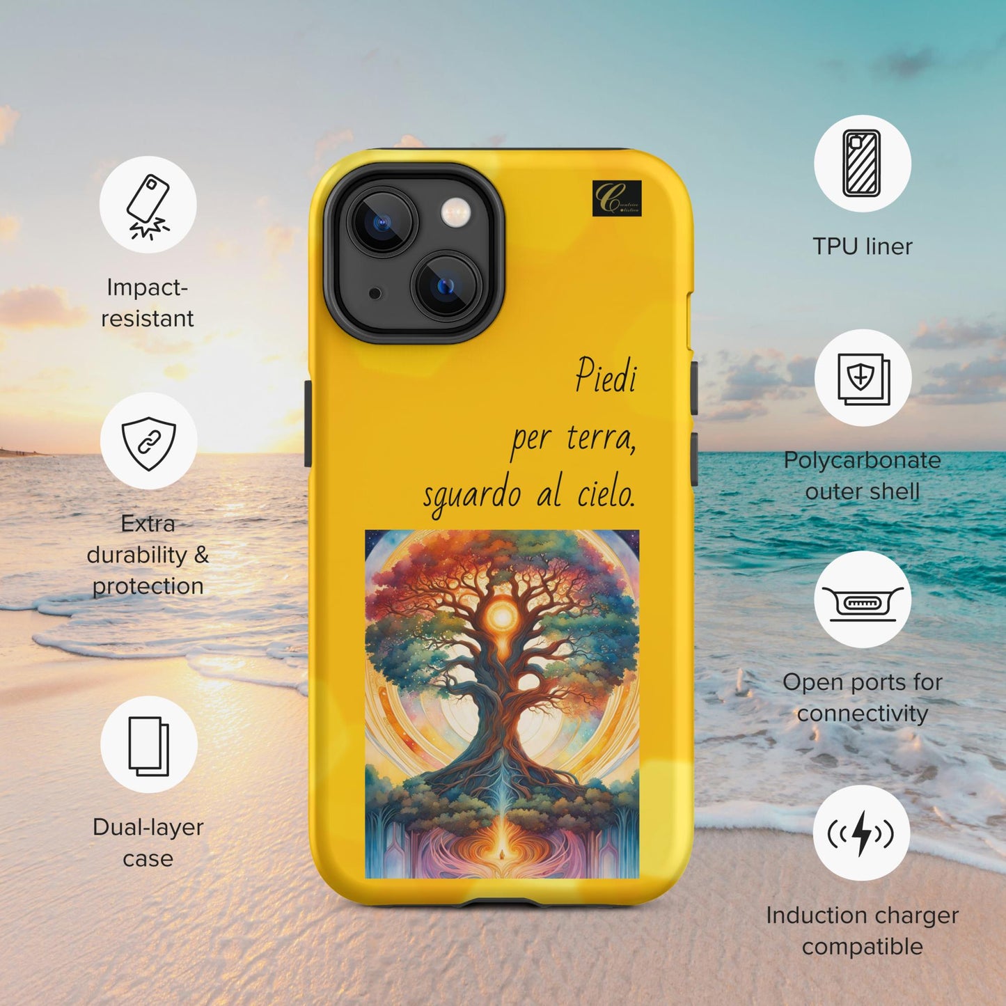 Cover iPhone rigida gialla