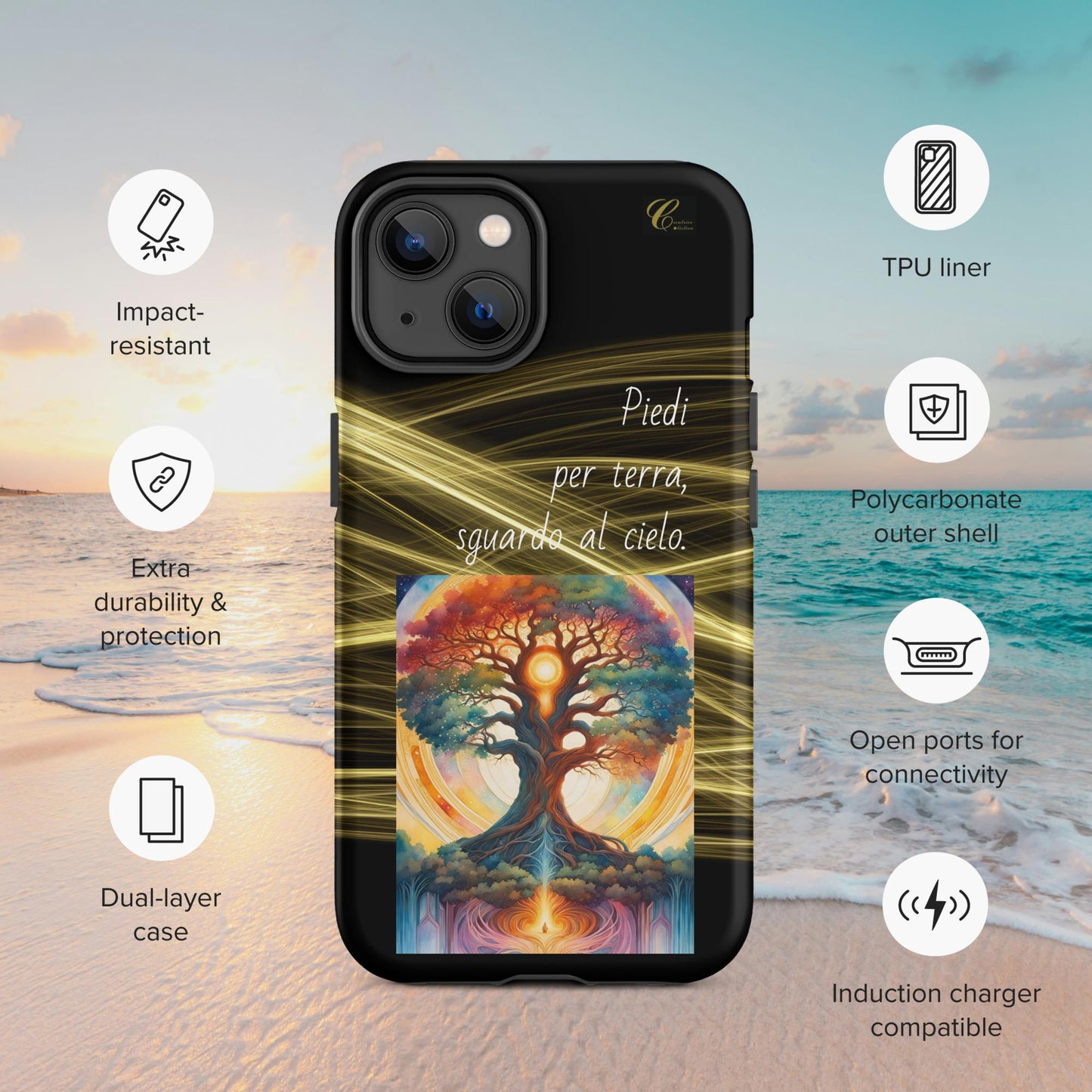 Cover iPhone rigida oro nero