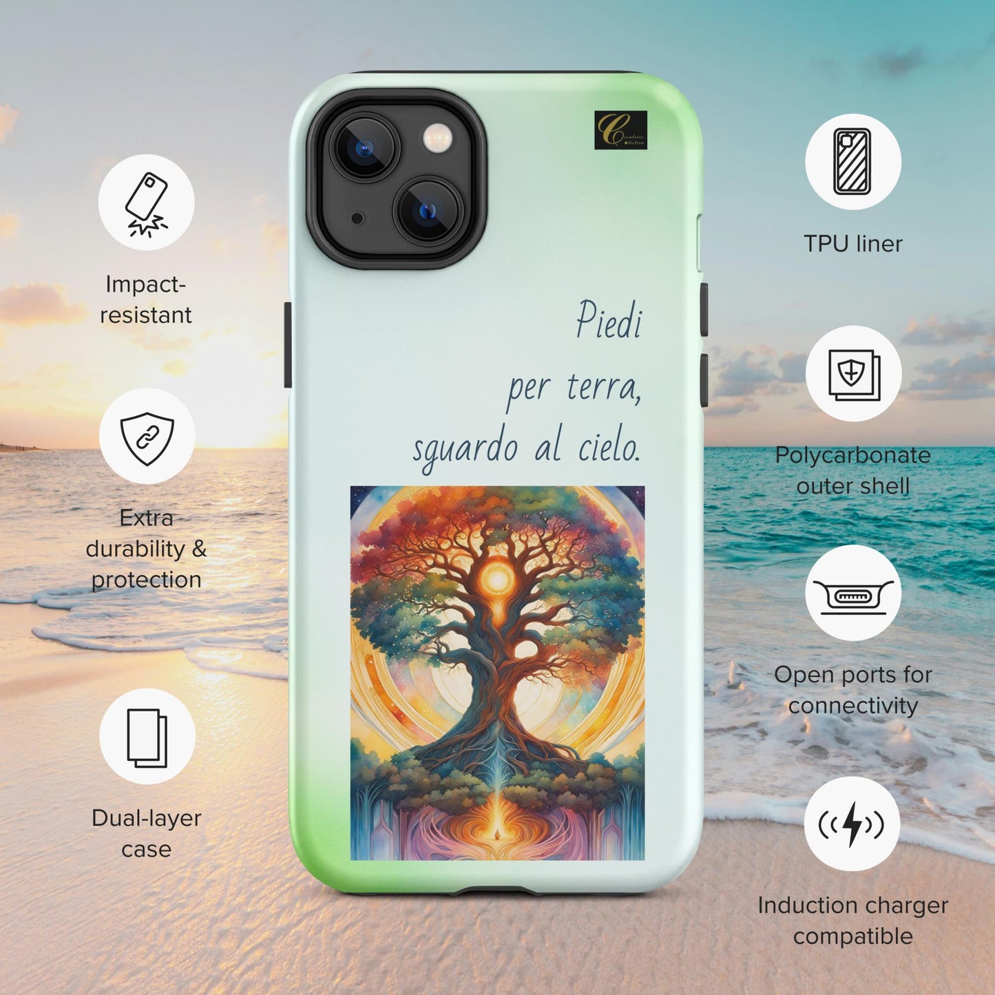 Cover iPhone rigida verde