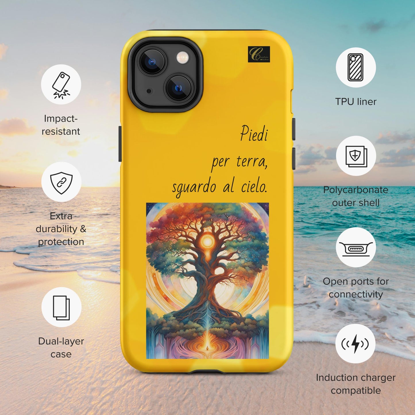 Cover iPhone rigida gialla