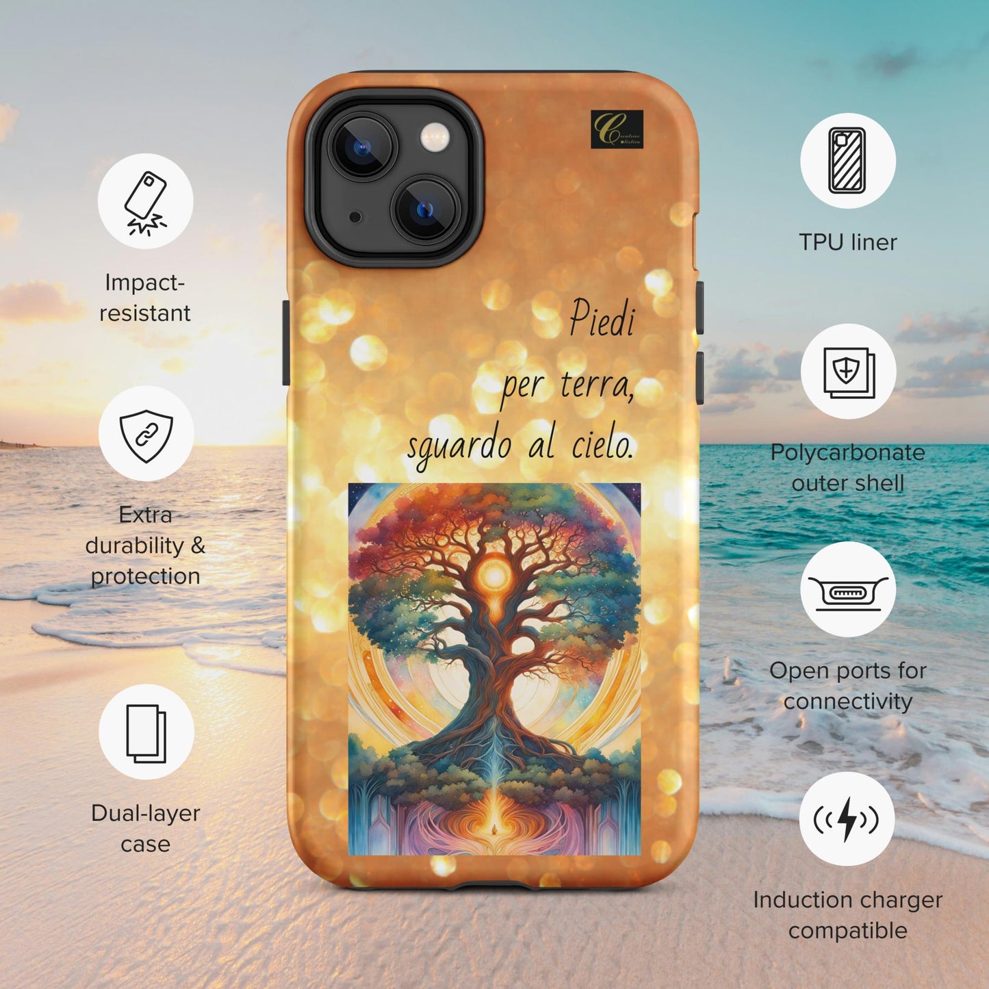 Cover iPhone rigida oro