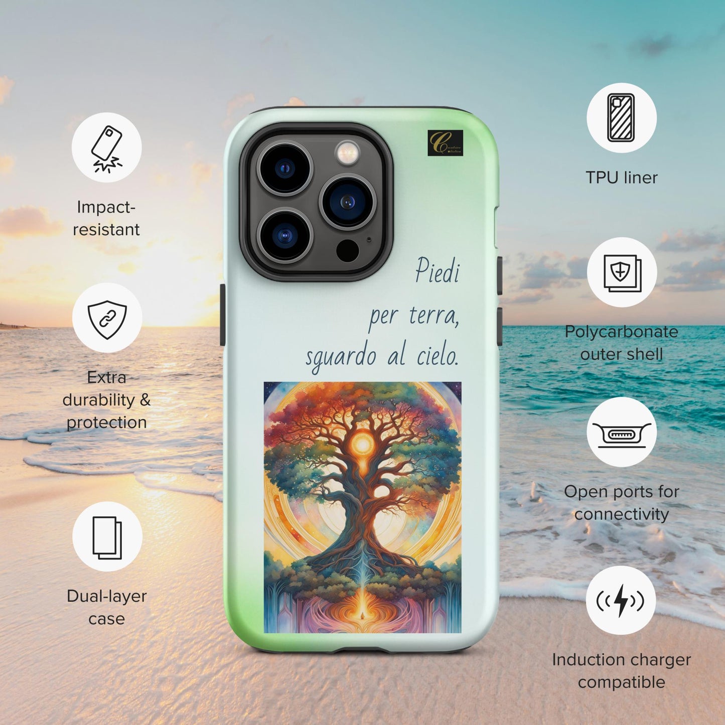 Cover iPhone rigida verde