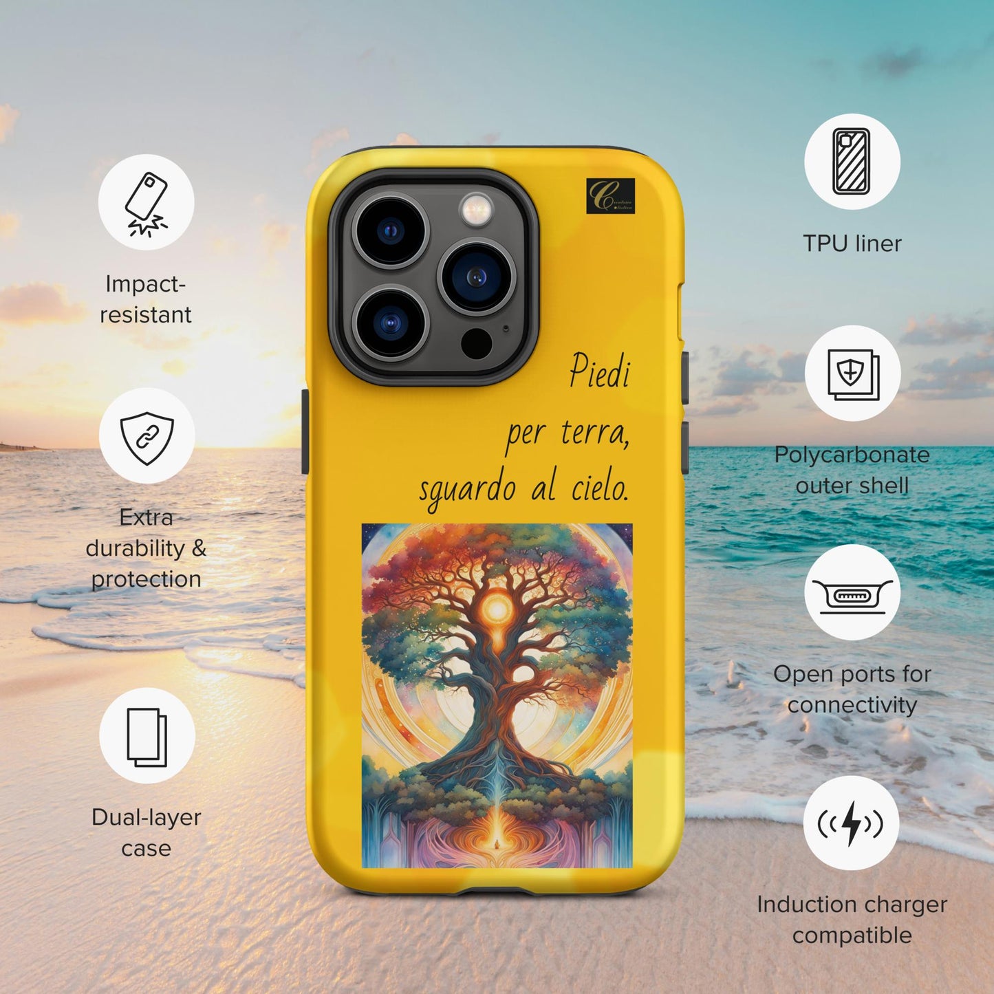 Cover iPhone rigida gialla