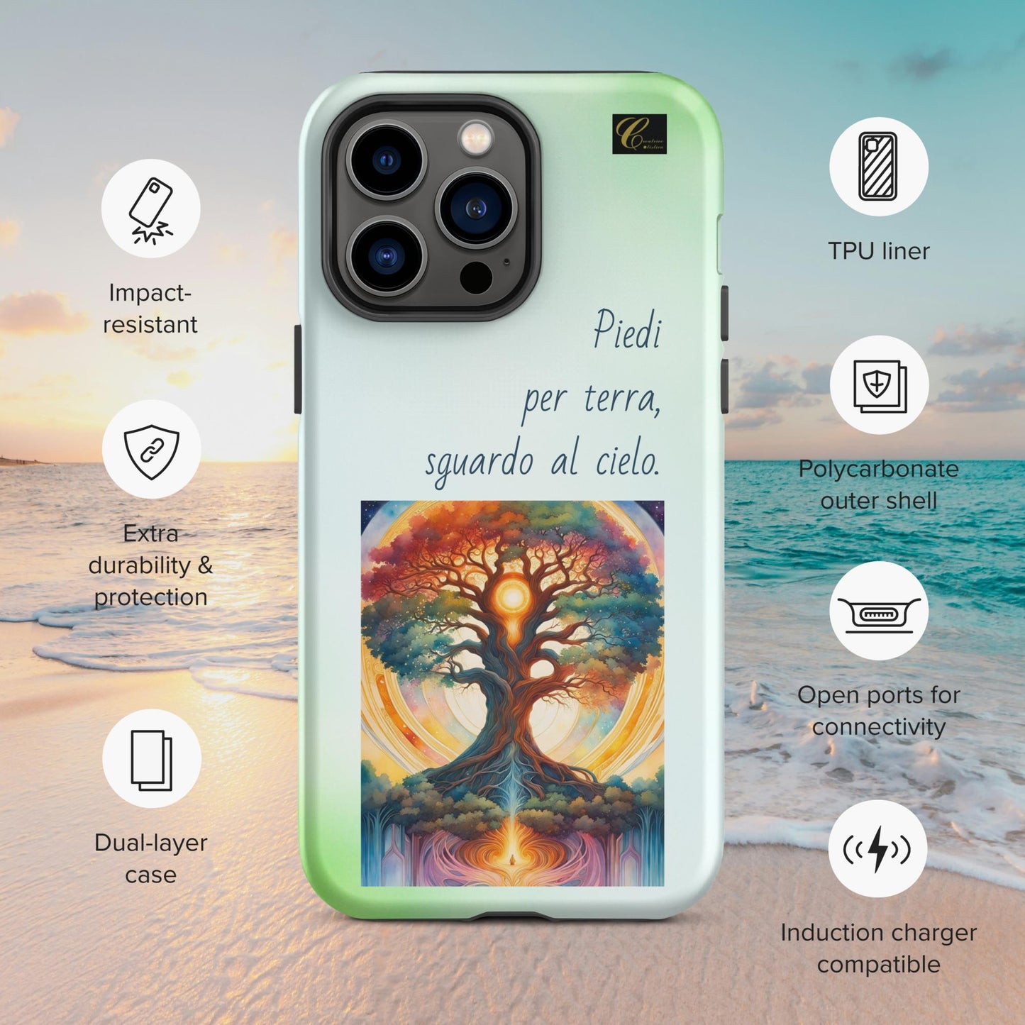 Cover iPhone rigida verde